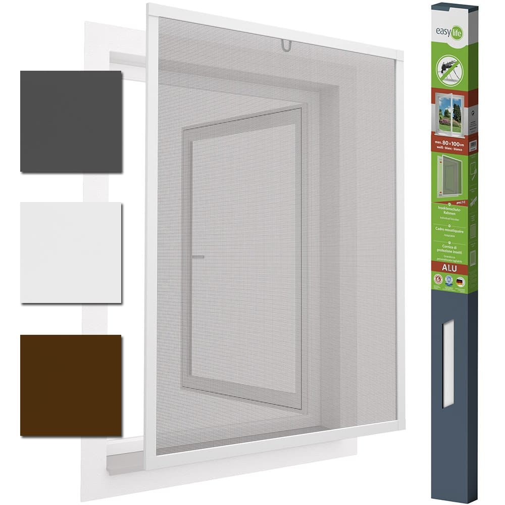 proLINE Insect Protection Window Screen - Fly Screen - 80x100cm - Mosquito Net - Can Be Shortened individually - White