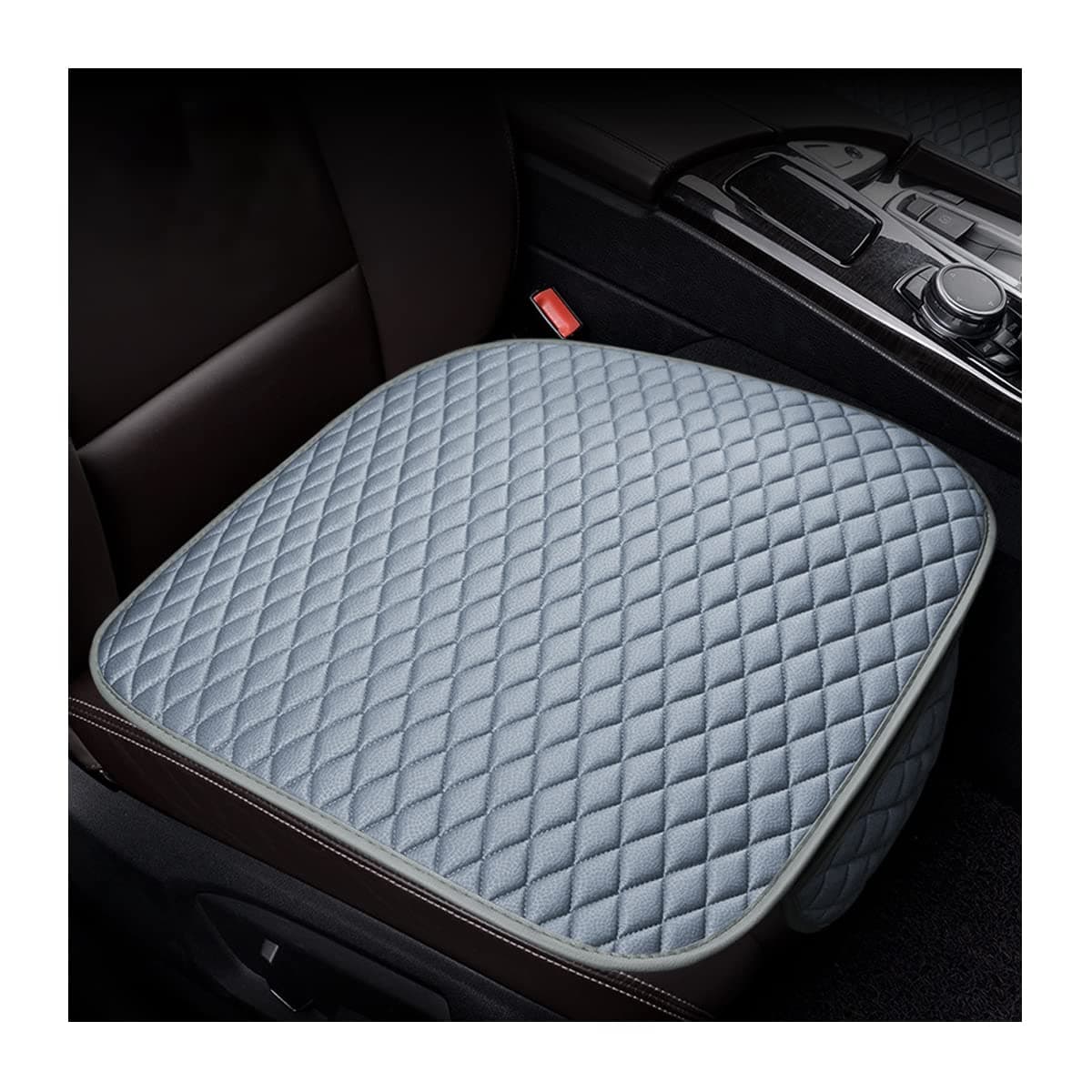 AUCELI Car Seat Bottom Cover, 2 Pack Front Seat Protector Pad Cover, Universal Auto Interior Seat Bottom Anti-Slip Cushion Mat, Soft and Breathable, Car Accessories for Truck, SUV, Van (Gray)