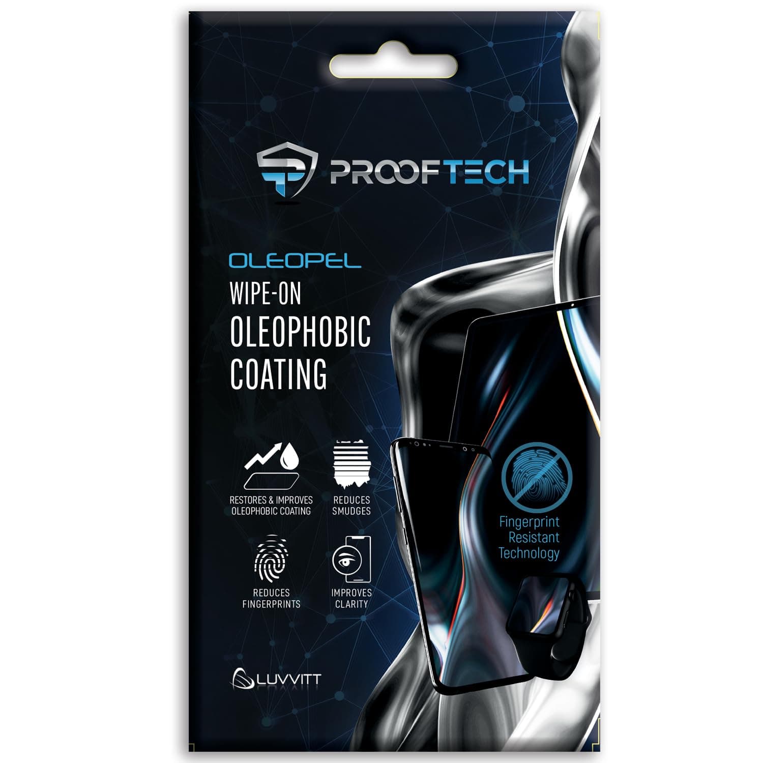 OLEOPEL Oleophobic Coating Wipe On Kit 4ml Anti Fingerprint Liquid for All Smartphones Tablets Smart Watches Glasses Camera Lenses and Touch Screens