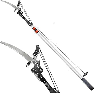 5-13FT Tree Trimmer Telescopic, Pole Saw & Pruner for Trimming, Pruning Saw Extendable, Long Handle Clippers Branch Cutter, Loppers, Fruit Picker