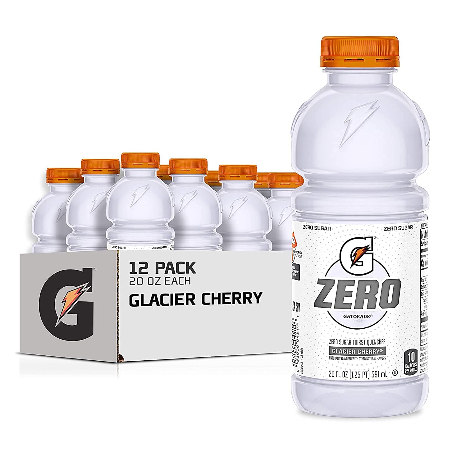 GatoradeZero Sugar Thirst Quencher, Glacier Cherry, 20 Fl Oz (Pack of 12)