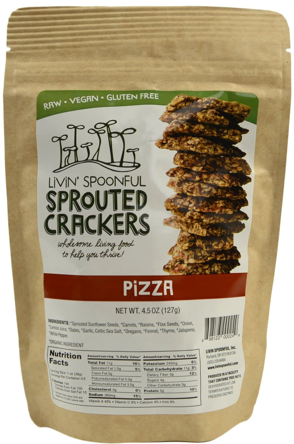 Livin Spoonful, Crackers Pizza, 4.5 Ounce