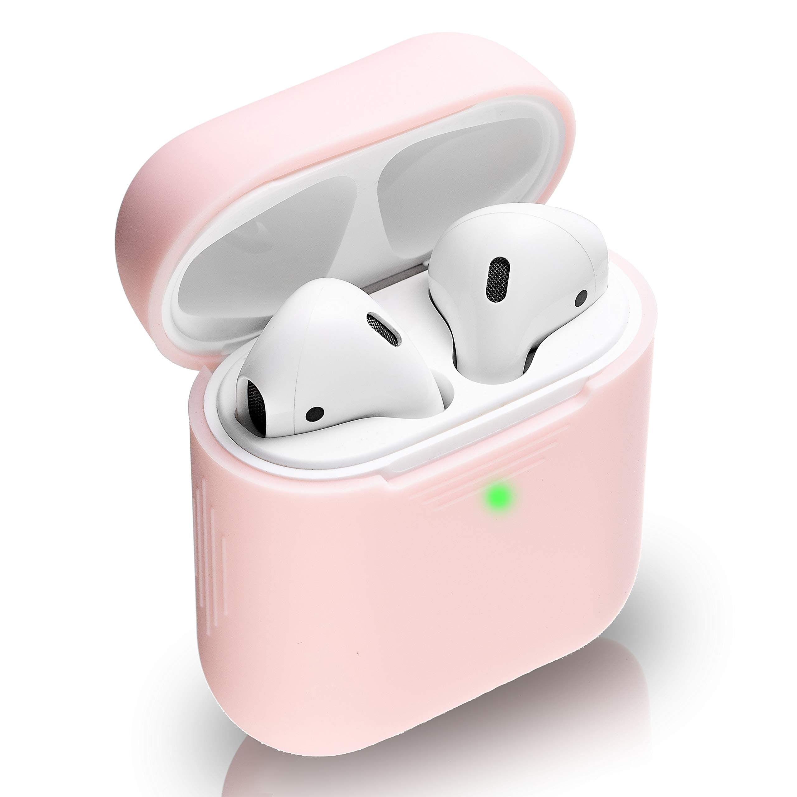 Deppa Light Pink Airpods Case Silicone Protective Shockproof Cover Without Keychain [Compatible with Airpods 1 and 2]