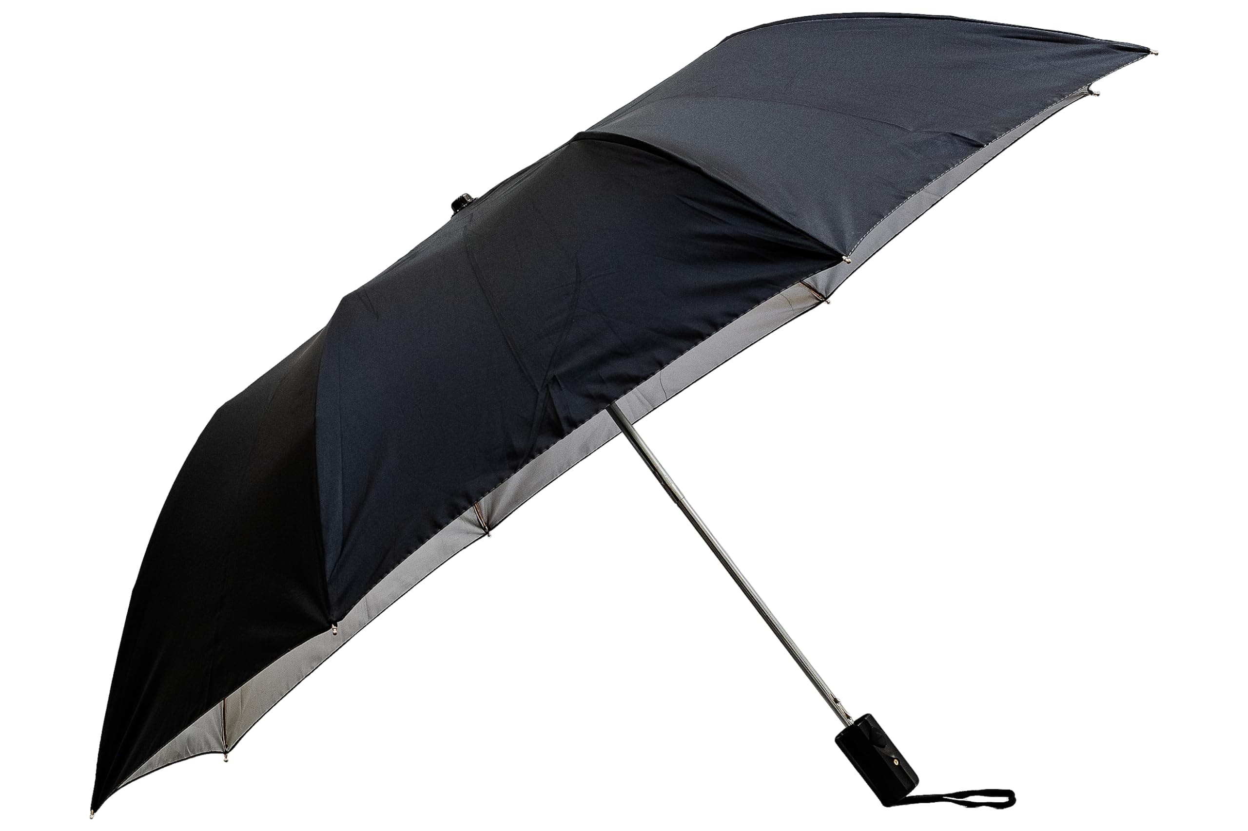 Sun Brand Shine 2-Fold Black Umbrella for Rain UPF 50+ UV Protection – Auto Open