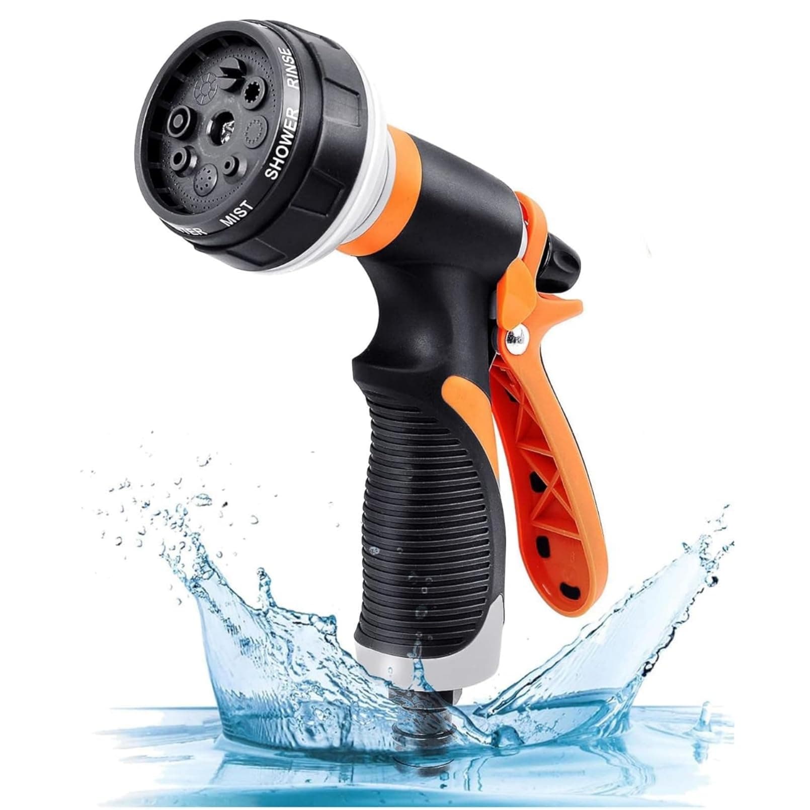 ROUNY Garden Hose Spray Nozzle with 8 Adjustable Patterns Water Gun, High Pre...