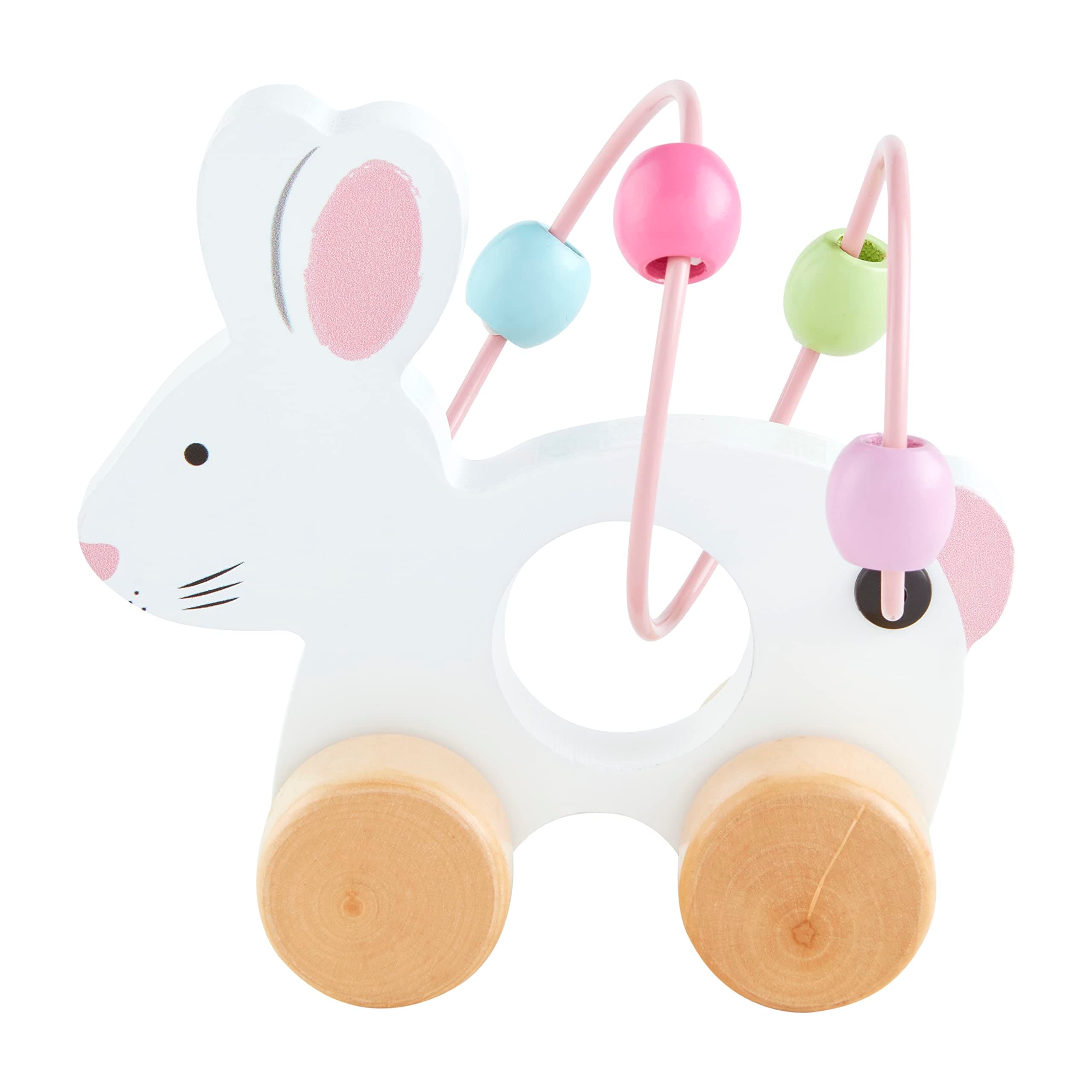 Mud Pie Bunny Abacus Toy, Pink, 5" x 5"