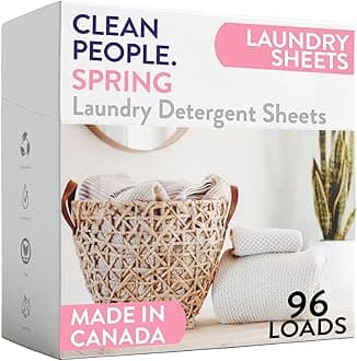 Laundry Detergent Sheets - Laundry Soap - Ultra Concentrated, Recyclable Packaging, Stain Fighting - Spring Scent, 96 Pack