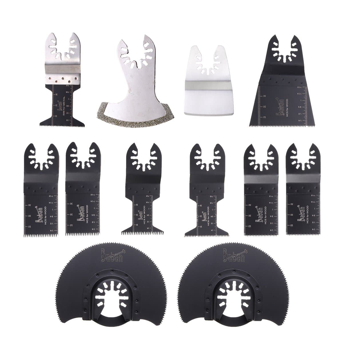 BABAN 12 PCS Oscillating Saw Blades Multitool Blades Fits General Multi-Tool (Upgraded Version)