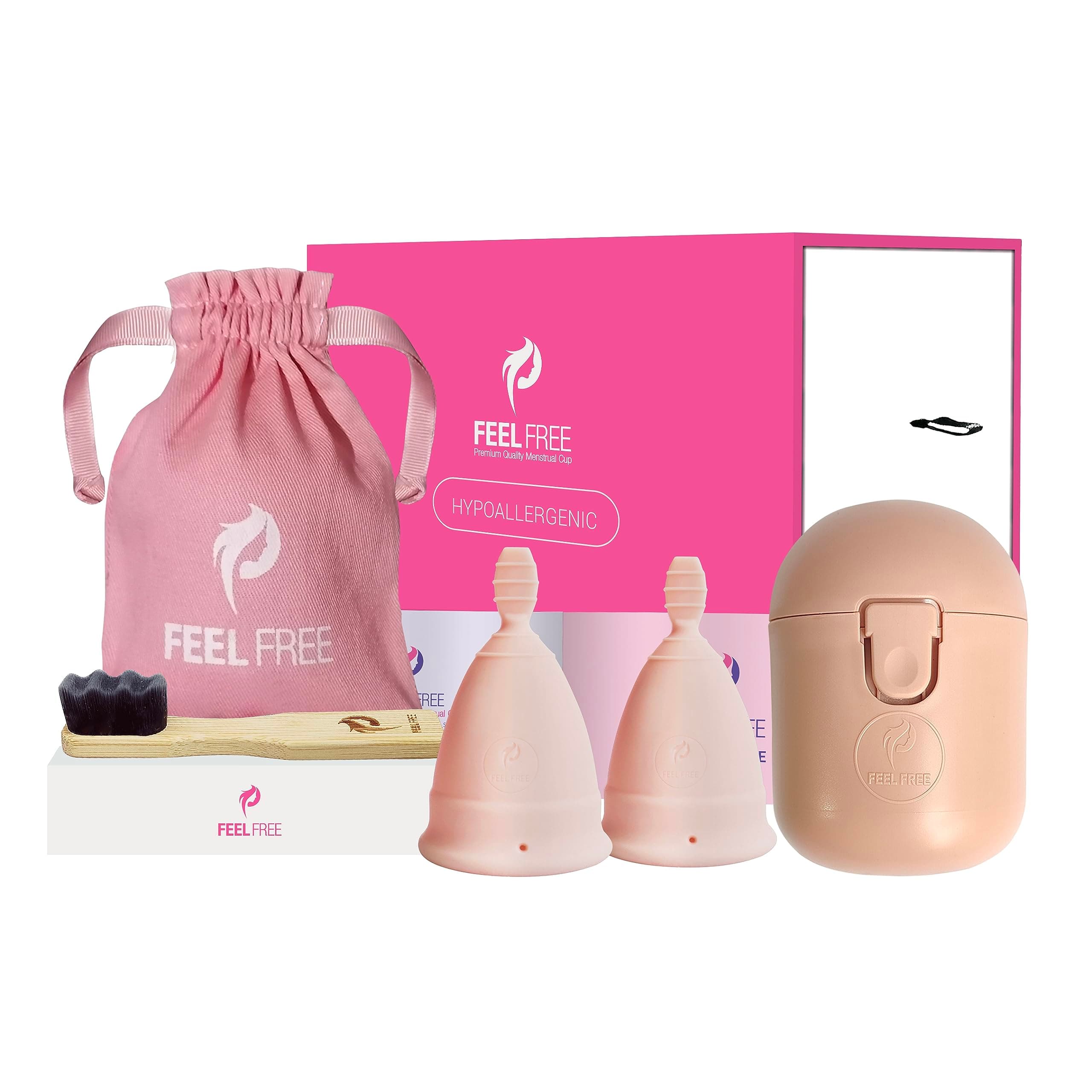 Feel Free Bell Shape Menstrual Cup - Pink, Small