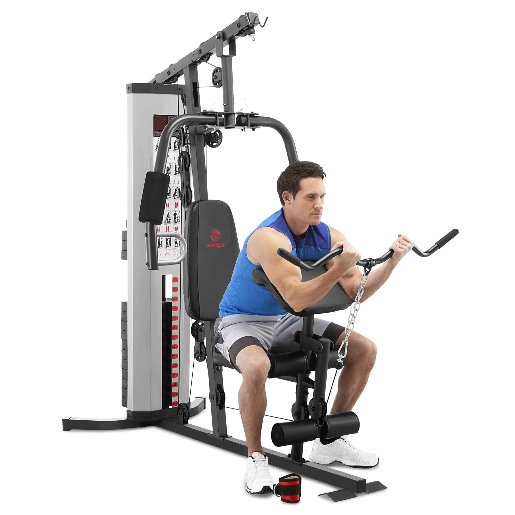 Marcy Multifunctional Workout Station 100lbs to 200lbs Stack Home Gym for Weightlifting and Bodybuilding