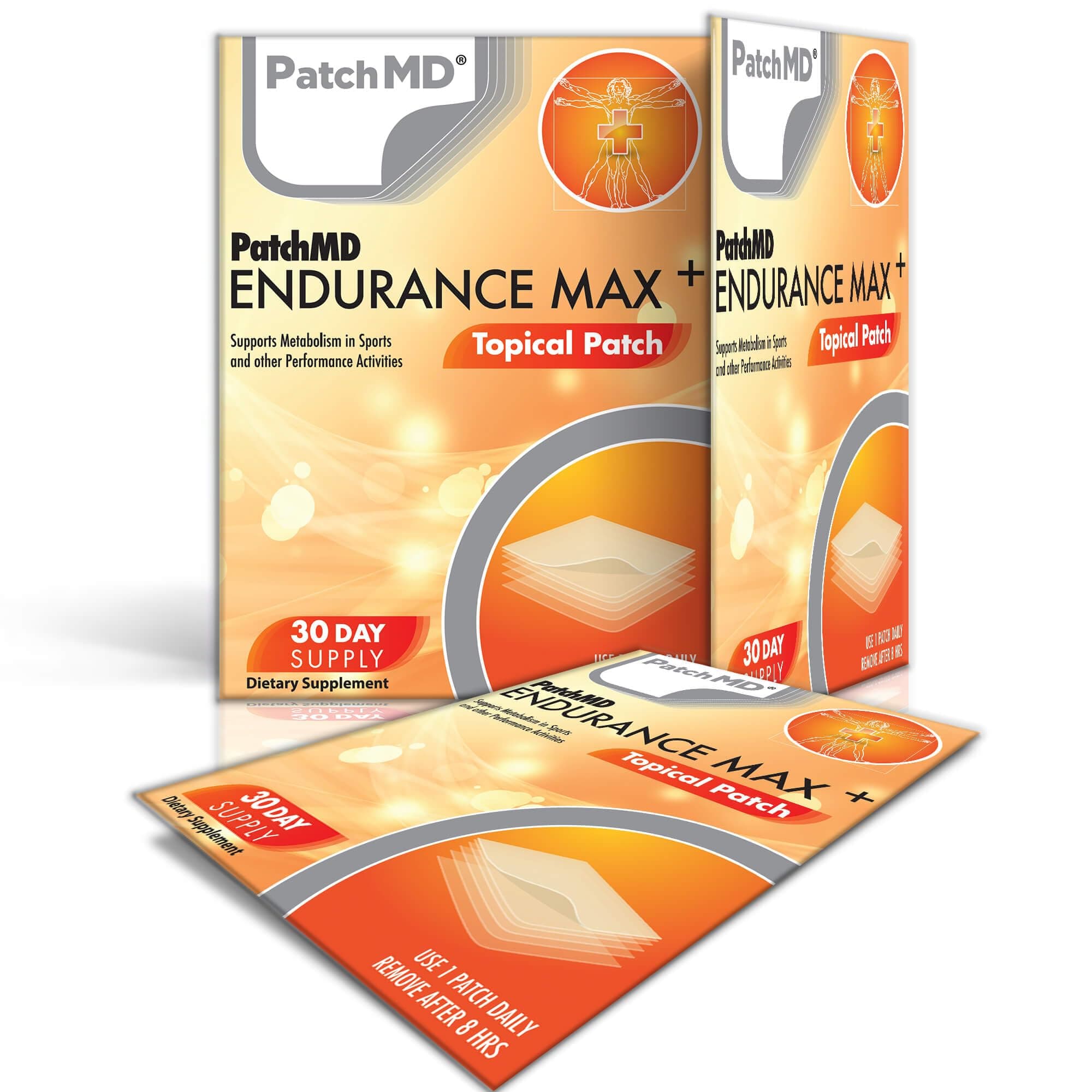PatchMD Endurance Max Plus™ - 30 daily topical patches. 100% natural & vegan. Allergy & filler free. High absorption more bioavailable. Suitable for sensitive stomachs & bariatric.