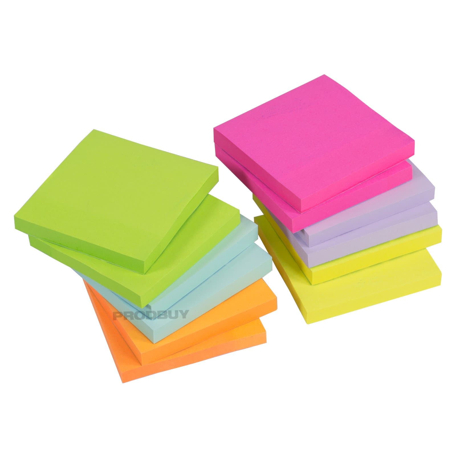2400 Neon & Pastel Colour Sticky Notes 3" x 3" Square Paper Memo Note Pads