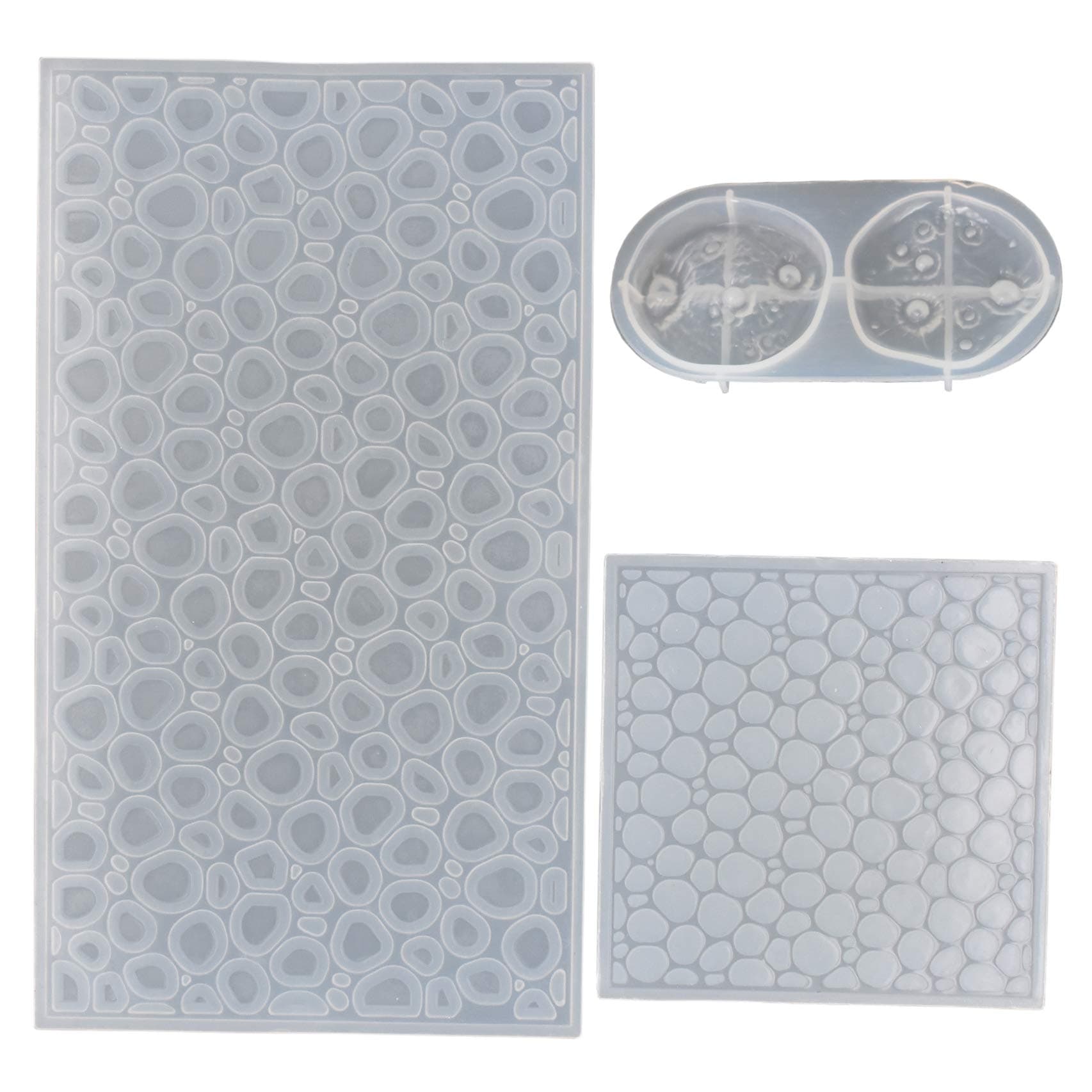 QTTLLI 2Pcs Water Ripple Water Wave Thin Mlod + 1Pc Crater Epoxy Mold Set Semi-Transparent Silicone Resin Mold