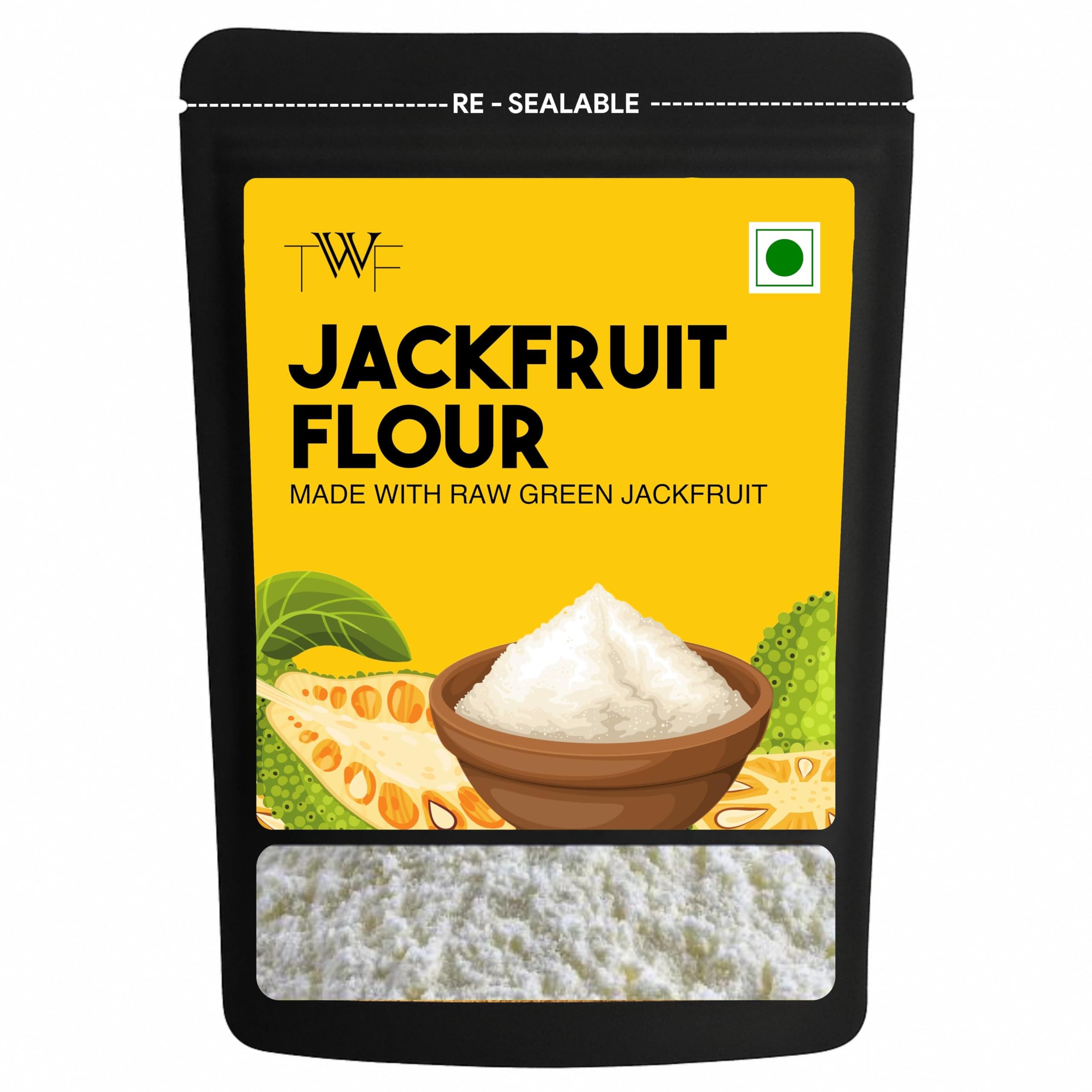 TWF Raw Jackfruit Flour | 400g | 100% Naturally Processed Kathal Atta | Fine Ground | Helps Control Blood Sugar | Gluten-Free | Zero Bitterness | No Preservatives