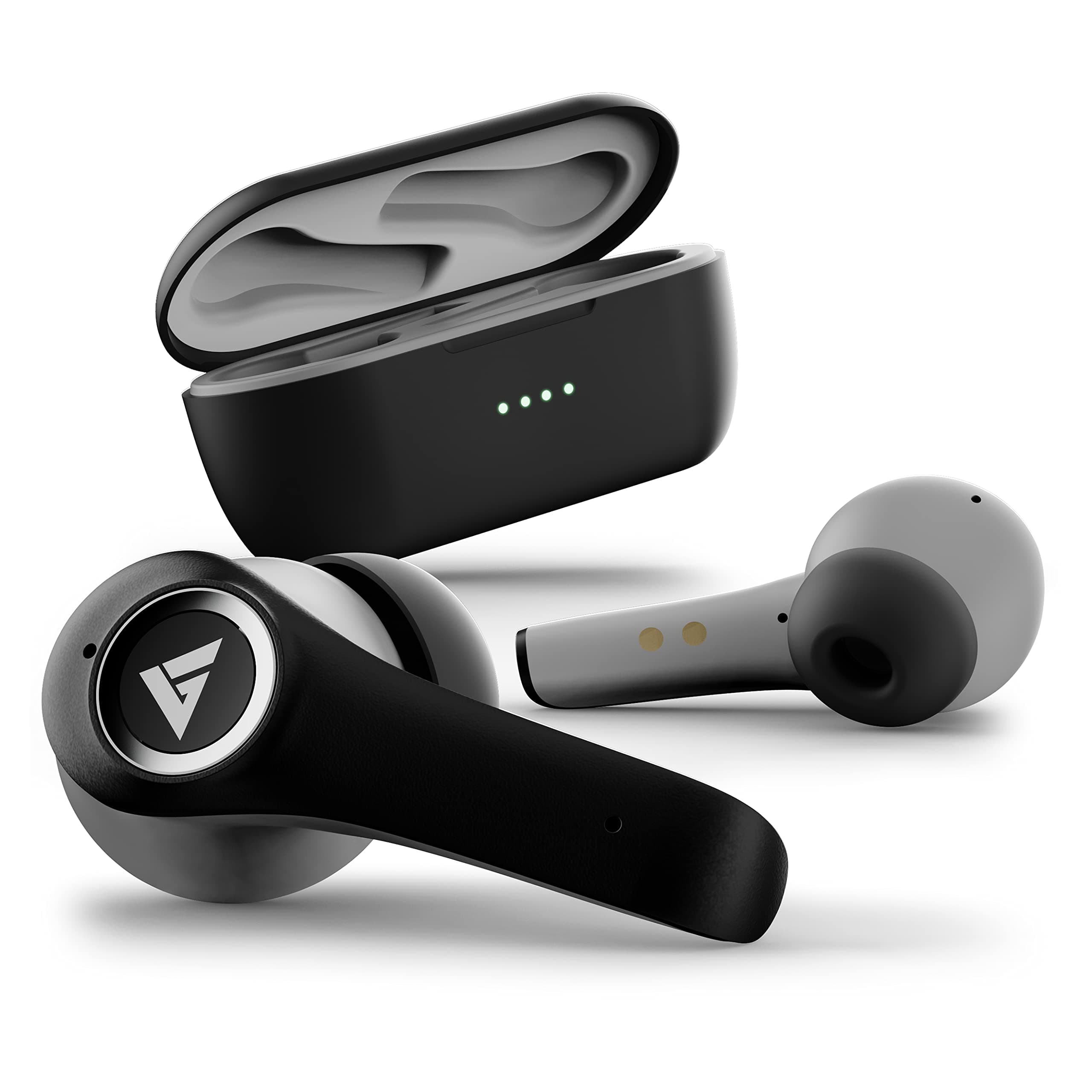 BoultAudio Omega True Wireless in Ear Earbuds with 30dB ANC, 32H Playtime, 45ms Xtreme Low Latency Mode, Quad Mic ENC, 3 Equalizer Modes, Active Noise Cancellation, TWS Bluetooth Gaming TWS (Black)