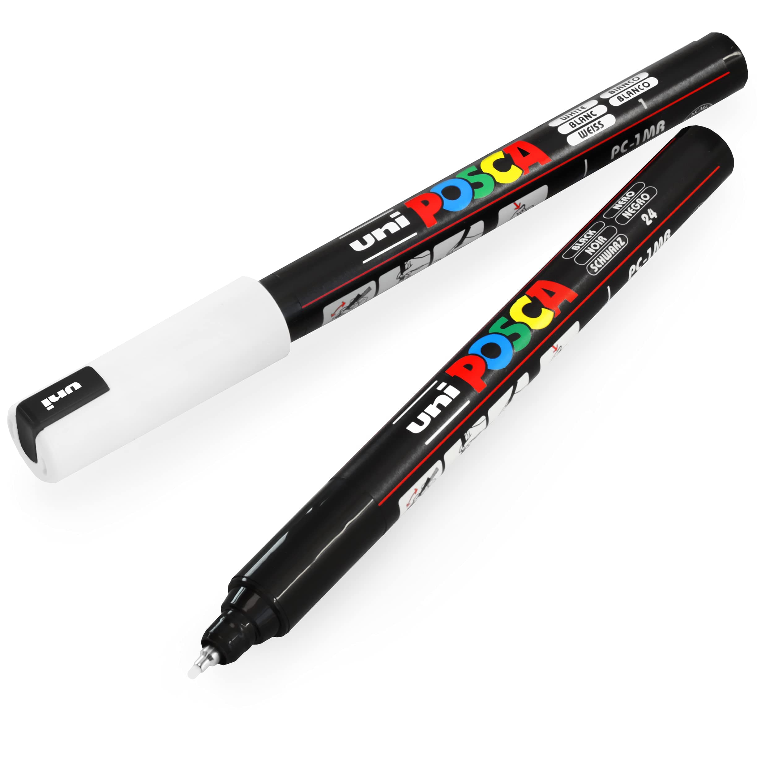 Uni PC-1MR 0.7mm Paint Marker - Black and White (Pack of 2)