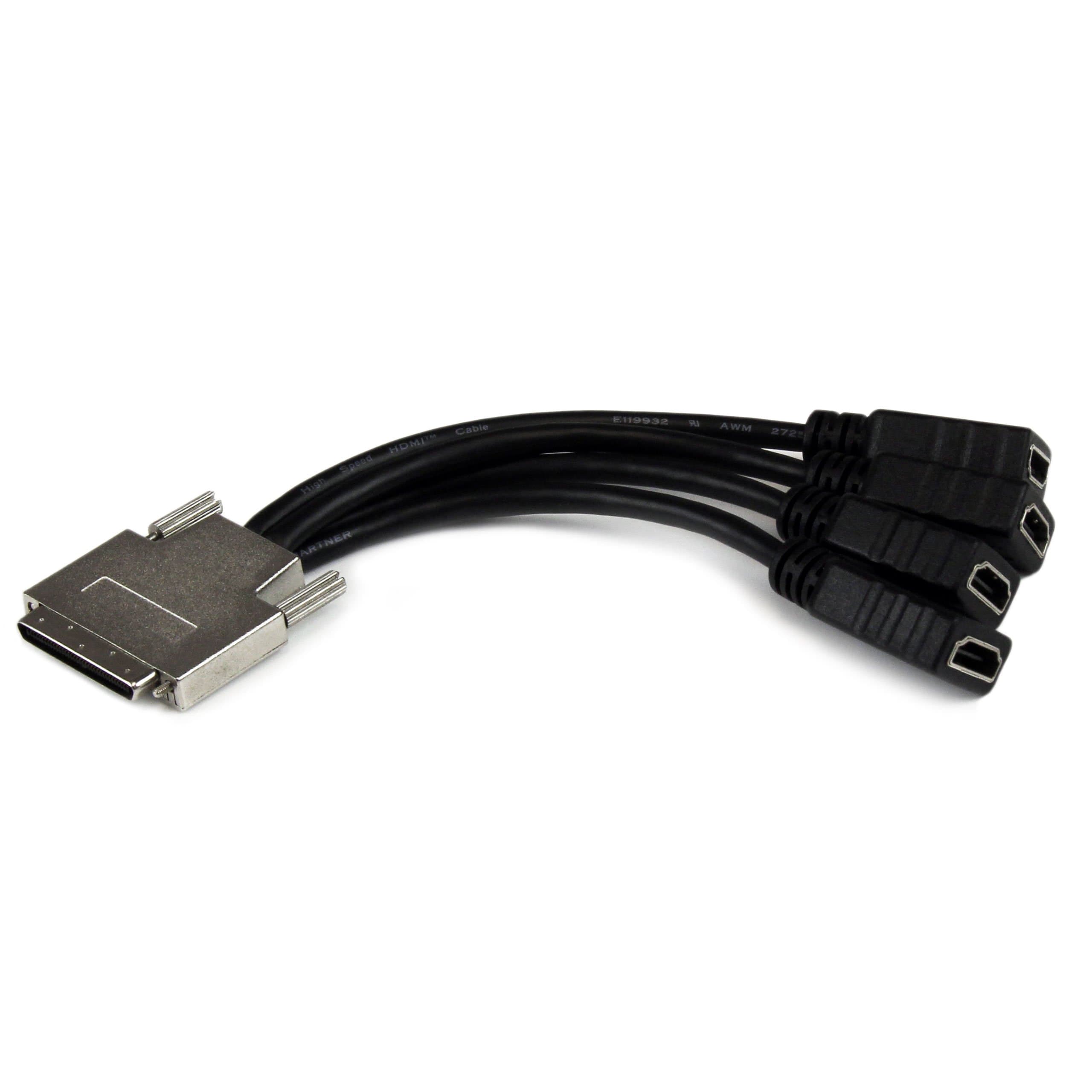 StarTech.com VHDCI Breakout Cable - VHDCI to 4x HDMI M/F - VHDCI Cable for NVIDIA & VisionTek Graphics Cards (VHDCI24HD)