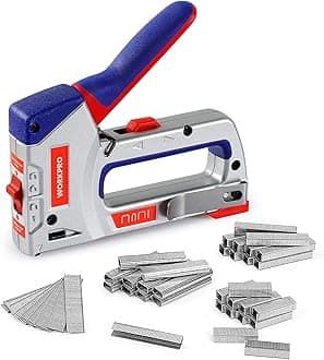 WORKPRO Heavy-Duty 4-in-1 Staple Gun Kit, Manual Brad Nailer with 3000 Staples and 1000 Brad Nails, for Upholstery, Material Repair, Decoration, Furniture, Doors, Windows, Carpentry & Home DIY Use