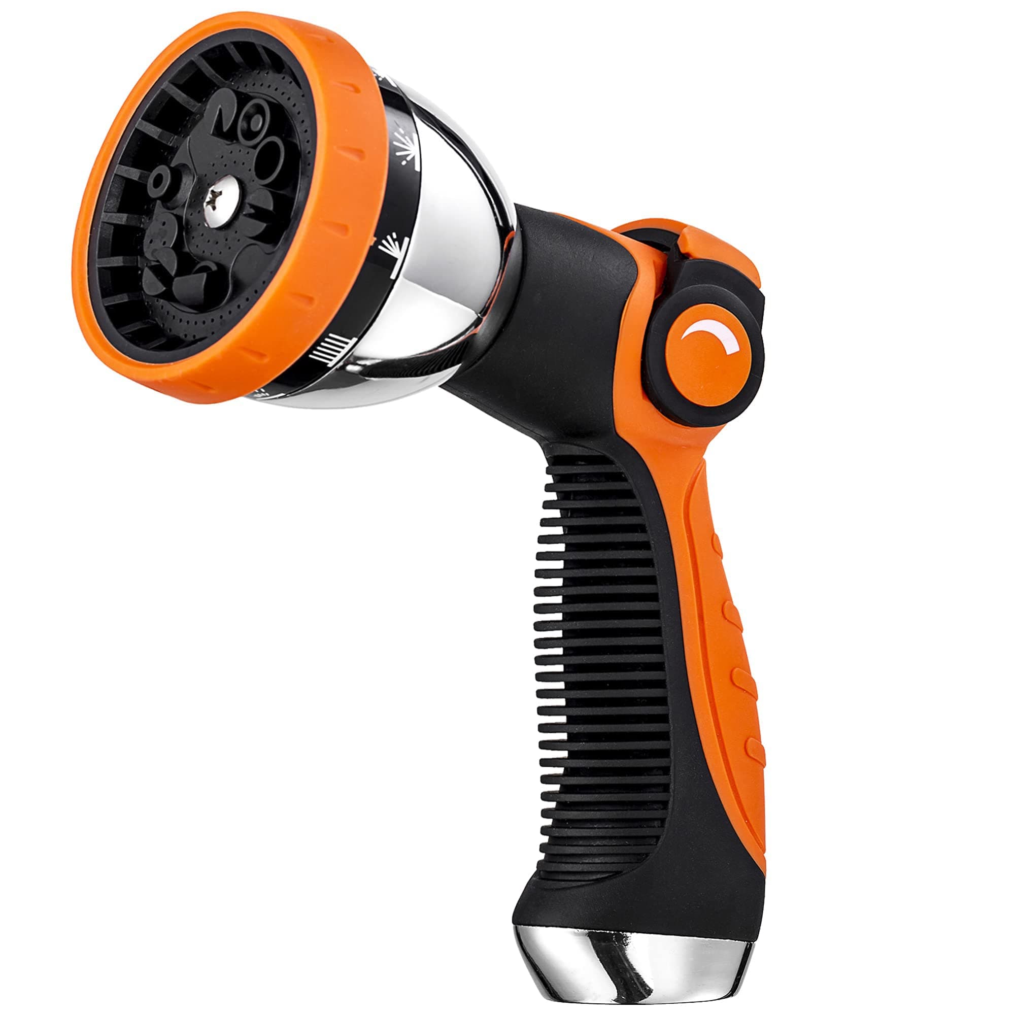Garden Hose Nozzle, 8 Spray Modes Heavy Duty High Pressure Water Hose Nozzle, Thumb Control On/Off Valve, Hose Sprayer for Garden and Lawn Watering, Cleaning, Pets and Car Washes