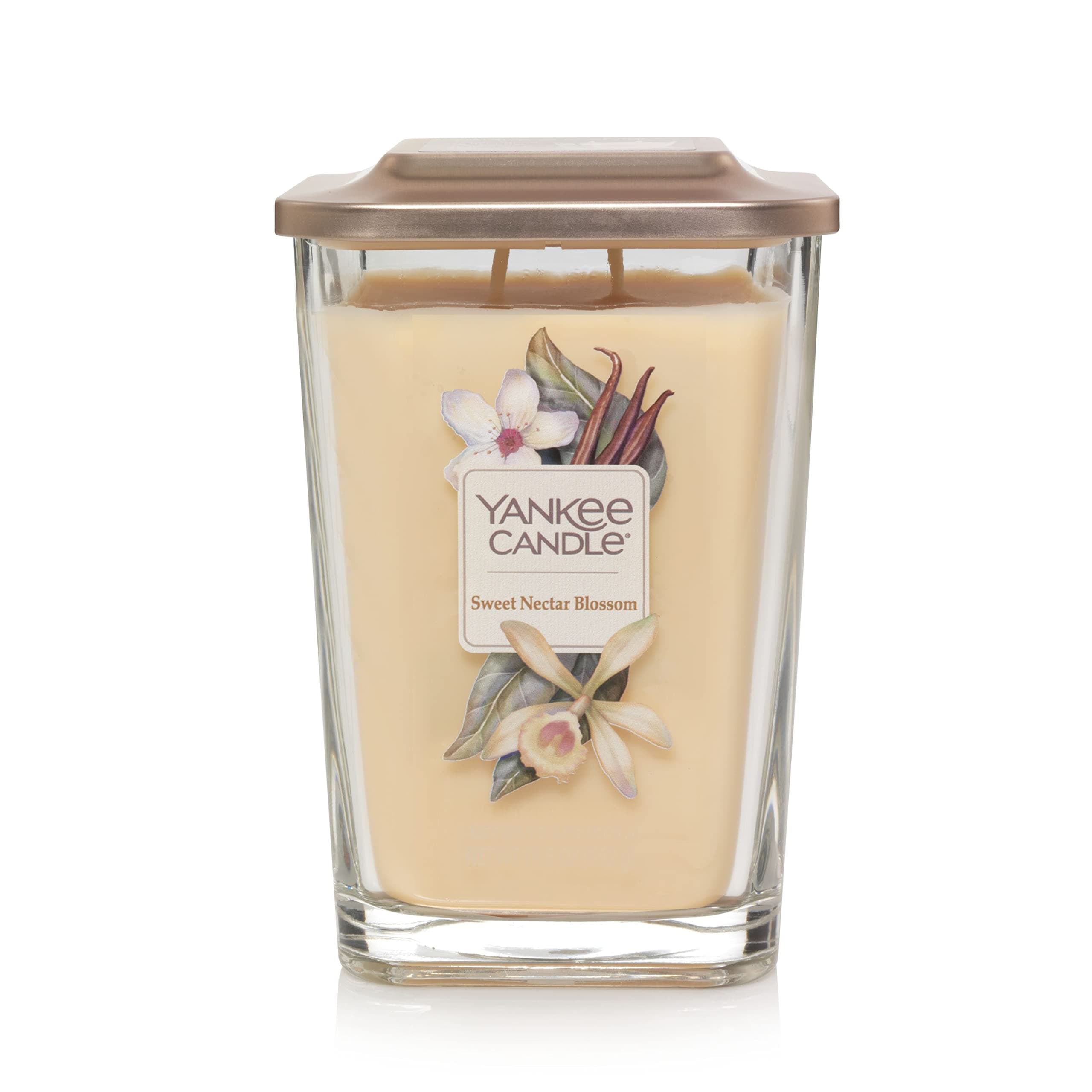 Yankee Candle Elevation Collection with Platform Lid Sweet Nectar Blossom Scented Candle, Large 2-Wick, 80 Hour Burn Time