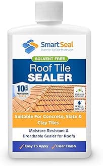 SmartSeal Roof Tile Sealer - 100ml Sample - Breathable Clear Roof Sealer. Solvent-Free Clear Sealant that Helps Prevent Moss, Mould, Algae & Lichen Growth on Concrete, Slate & Clay Tiles