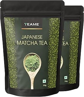 TE-A-ME Matcha Tea Powder - 100g (66 Servings) | Matcha Tea | Japanese Green Tea Powder | 100% Pure Authentic Matcha with High ANTIOXIDANTS | Sourced from Japan | 50g - Pack of 2