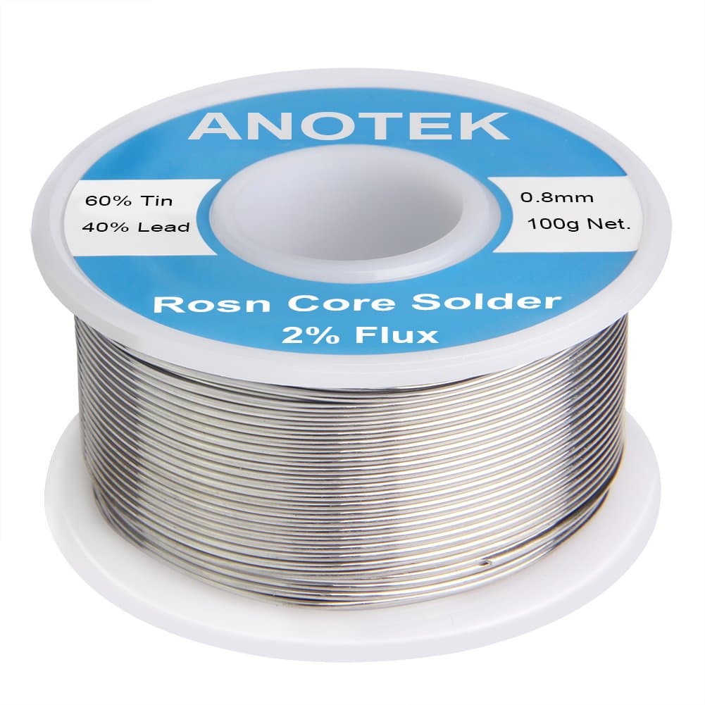 0.8 mm 0.22lb 60-40 Rosin Core Tin Lead Roll Soldering Solderwith for Electrical Soldering and DIY (0.8mm, 100g)