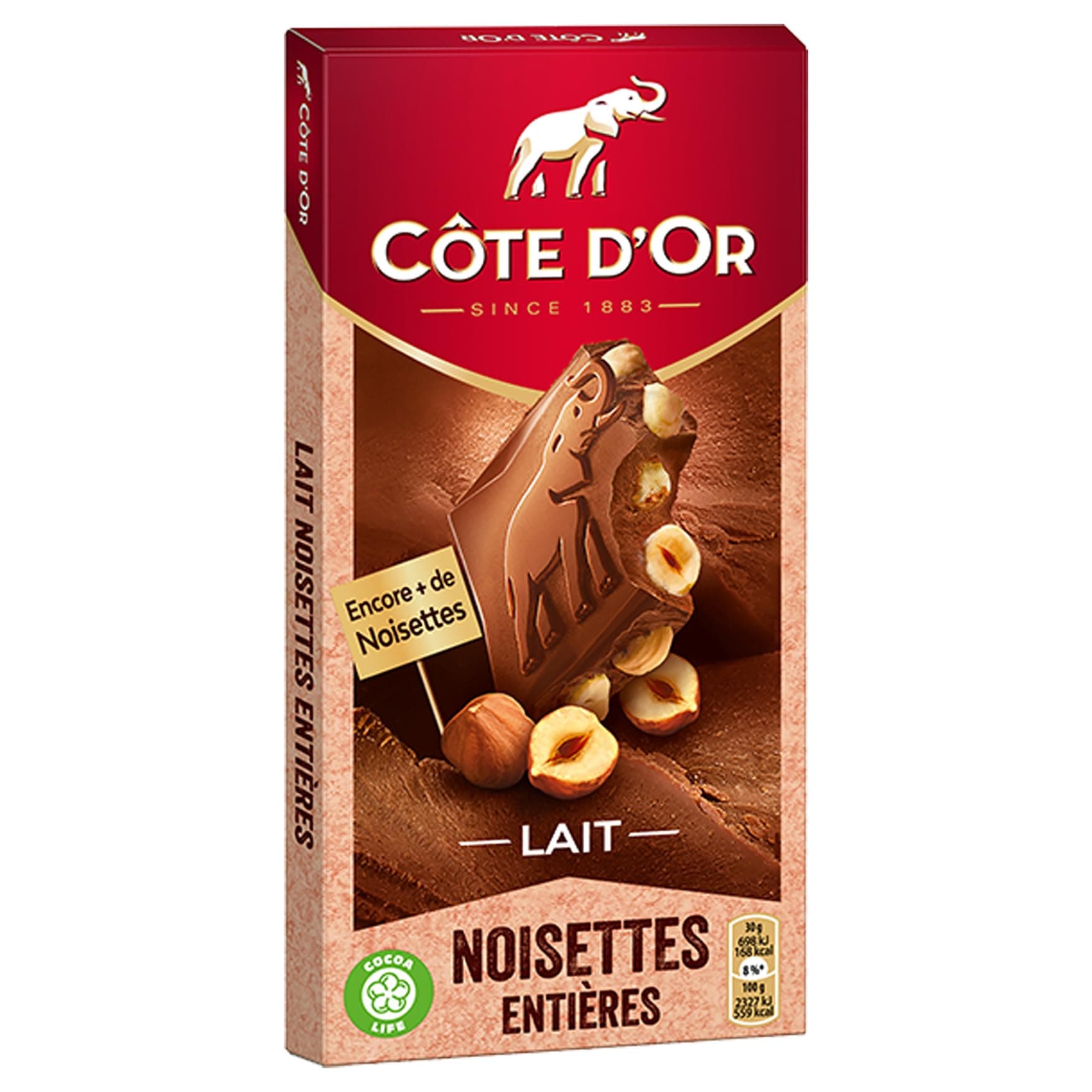 Cote D'Or Lait Noisettes 180g Bar