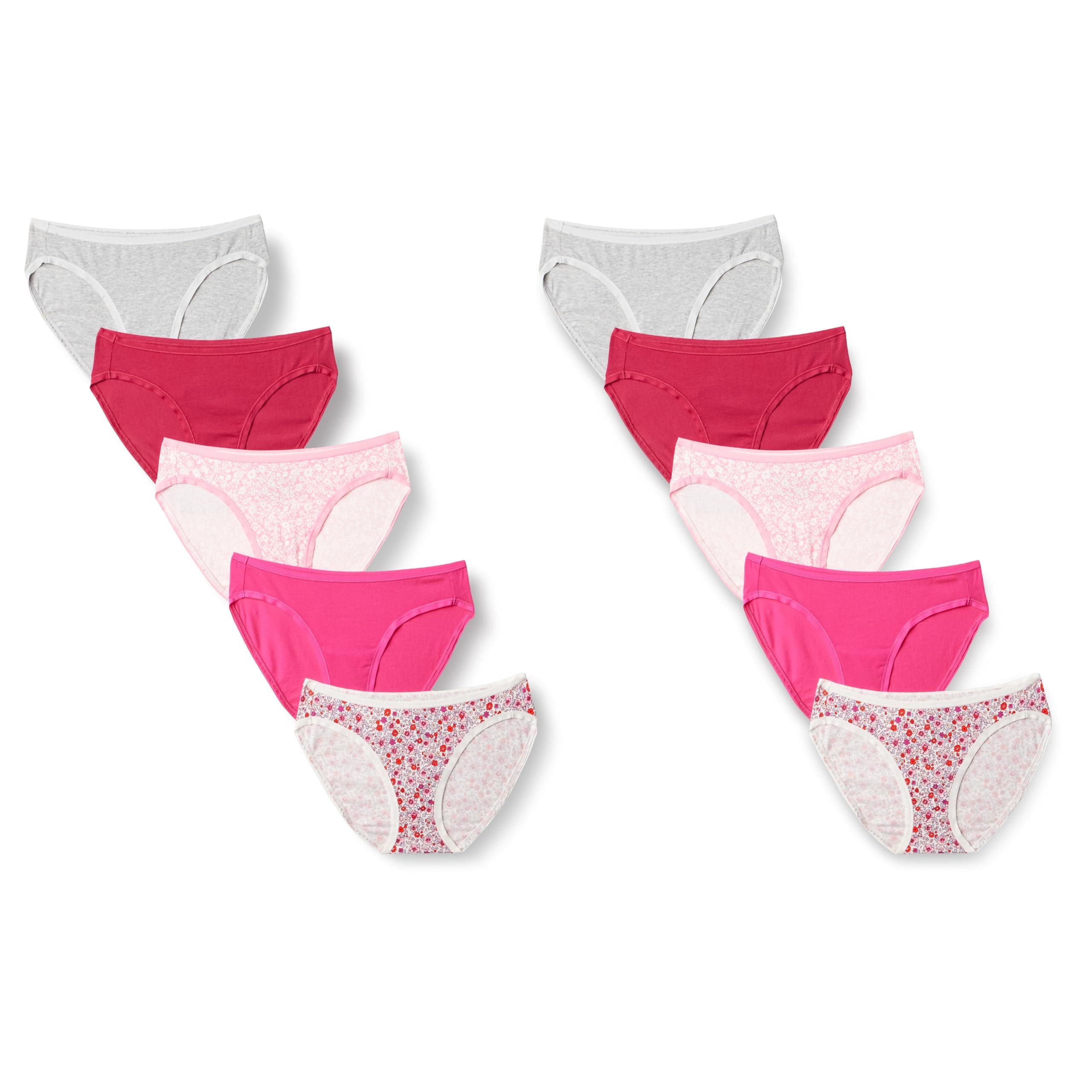 Amazon Essentials Women's Cotton Bikini Brief Underwear (Available in Plus Size), Multipacks
