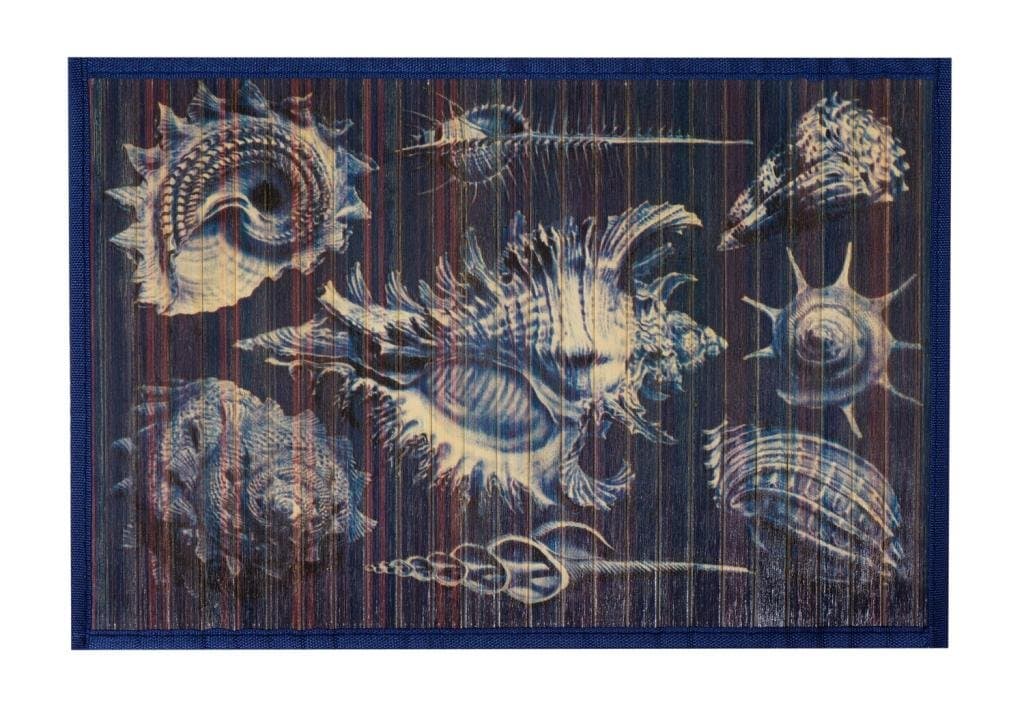 Kitchen Rugs Bamboo Mat Bamboo Rug Kitchen Floor Mats 2 x 3 Feet Beach Theme Blue Shells