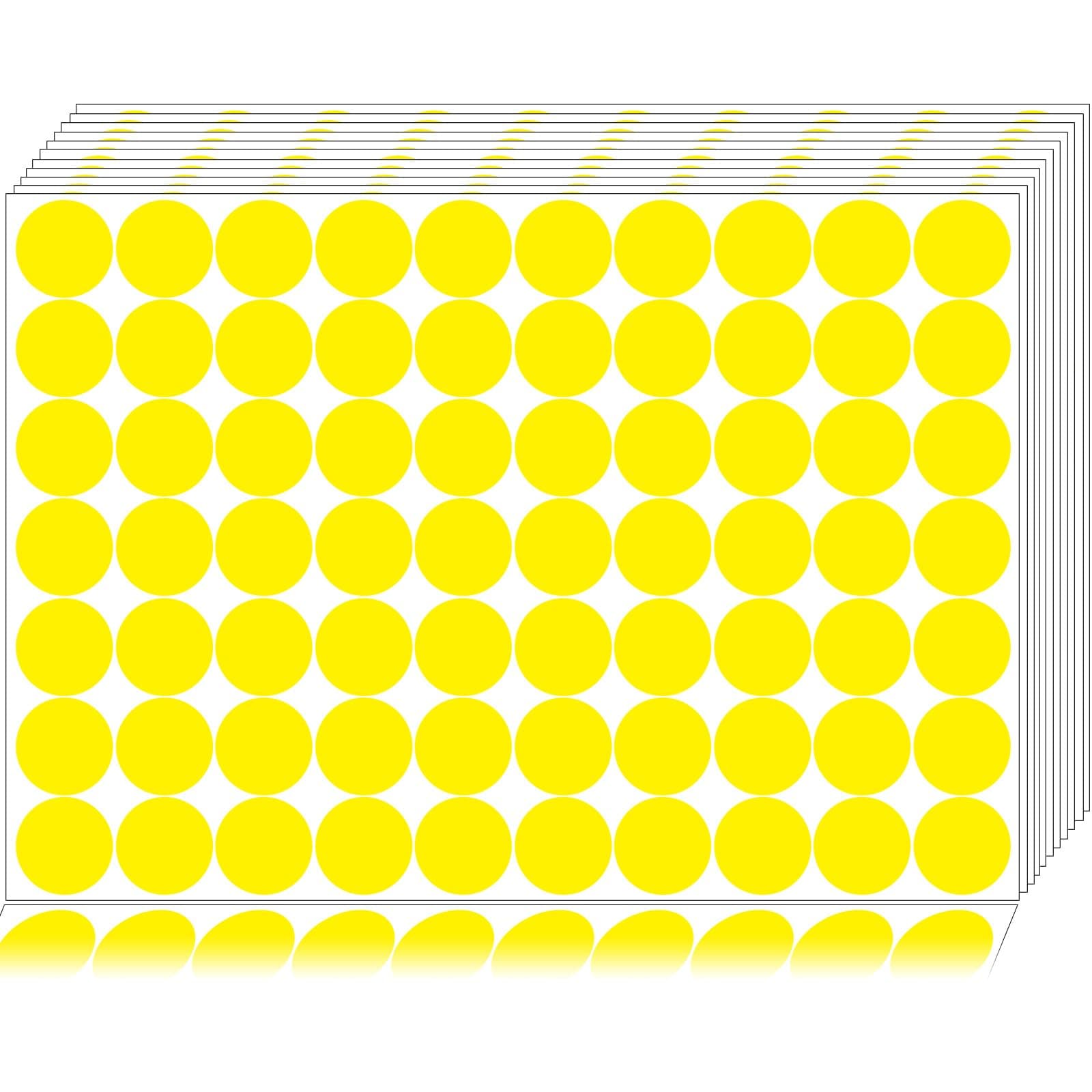 Dreecy 1400 PCS Yellow Dot Stickers Round Color Coding Labels Polka Circle Dot Label Sticker for Office,Classroom,Papers Etc