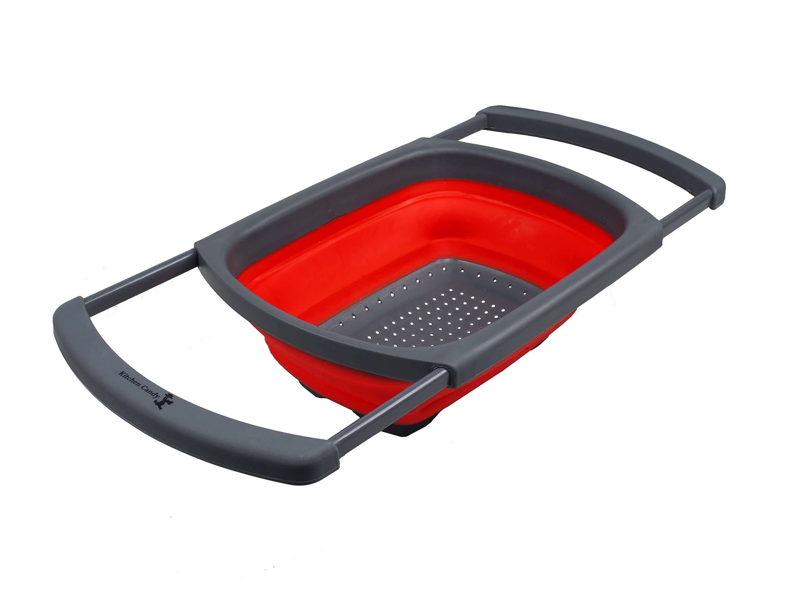 Collapsible Over the Sink Colander/Strainer, Red