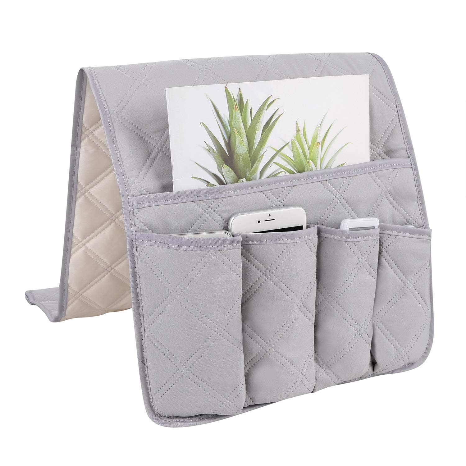 IBLUELOVER Sofa Armrest Caddy Organiser Water Resistant Remote Control Holder Non-Slip Couch Chair Table Cabinet Storage Space Saver Bags Fits for Phone Book Magazines