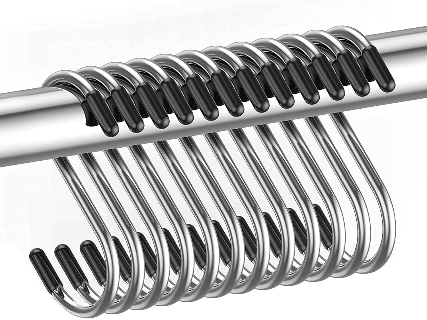 Blendmix Heavy Duty S Hooks for Hanging | S Shaped Hooks for Hanging| S Hooks for Kitchen,Clothes,Office, Steel S Hooks,Cloth Hanger Hook (CAP, Pack of 8)