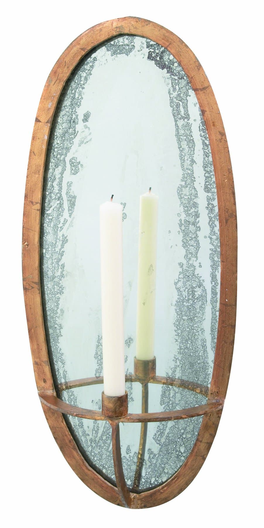 Arteriors Agatha Oval Iron/Mirror Taper Sconce