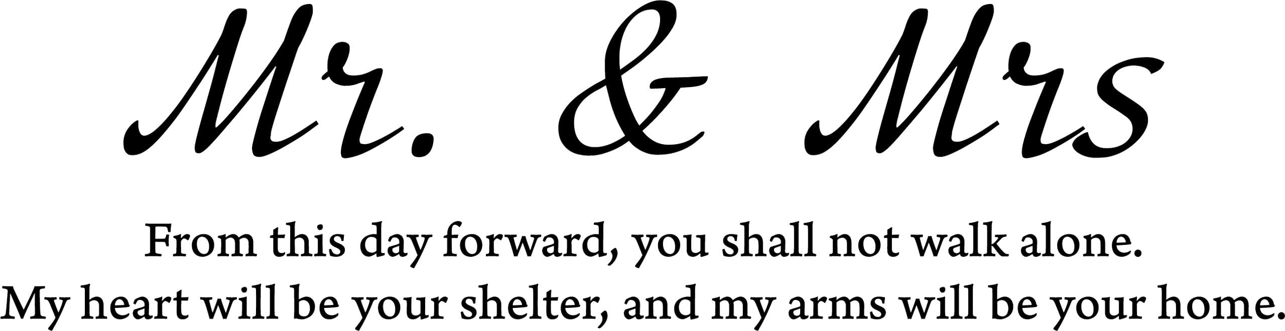 MR. & MRS. FROM THIS DAY FORWARD Vinyl wall quotes stickers sayings home art