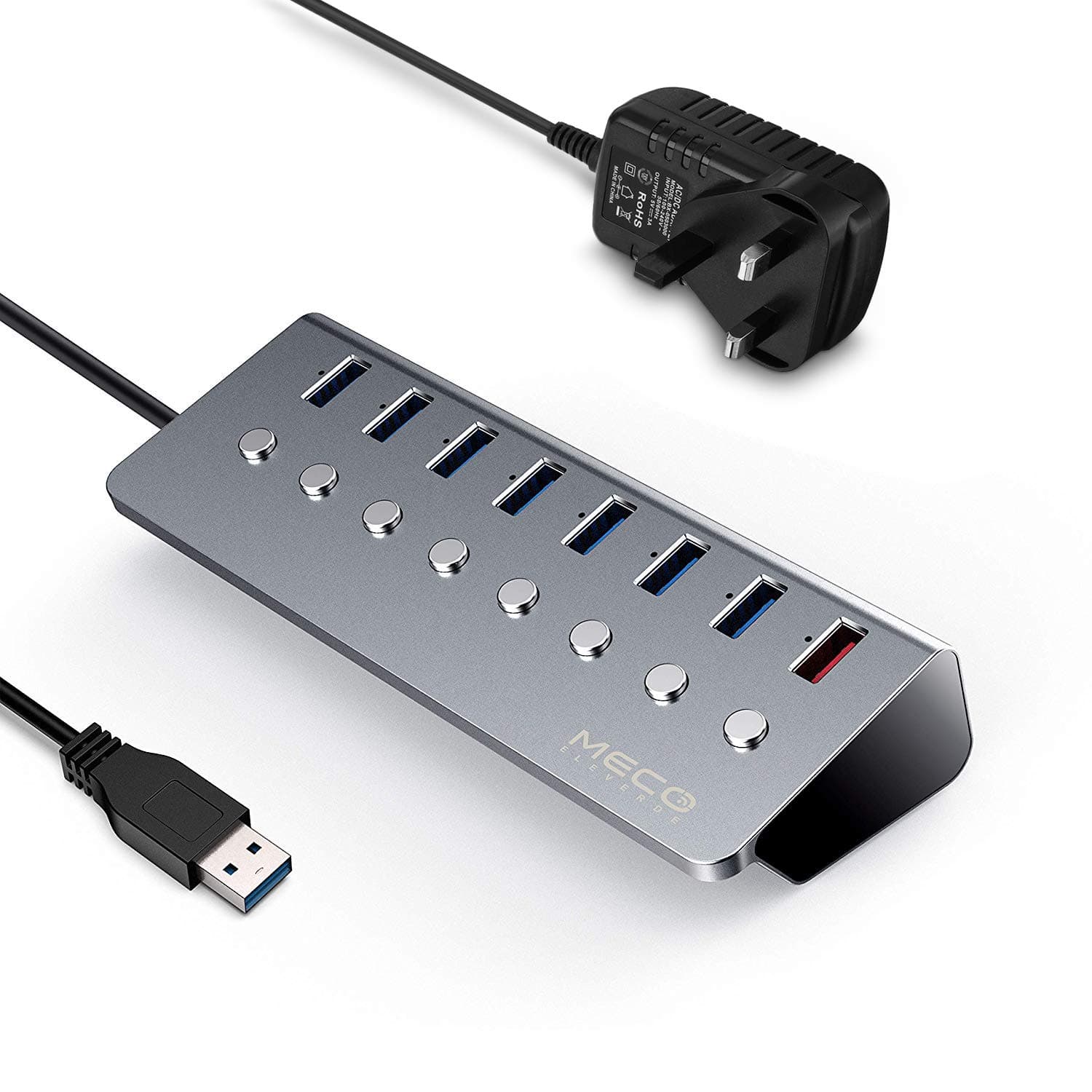 MECO ELEVERDE 8 Ports Powered USB 3.0 Hub