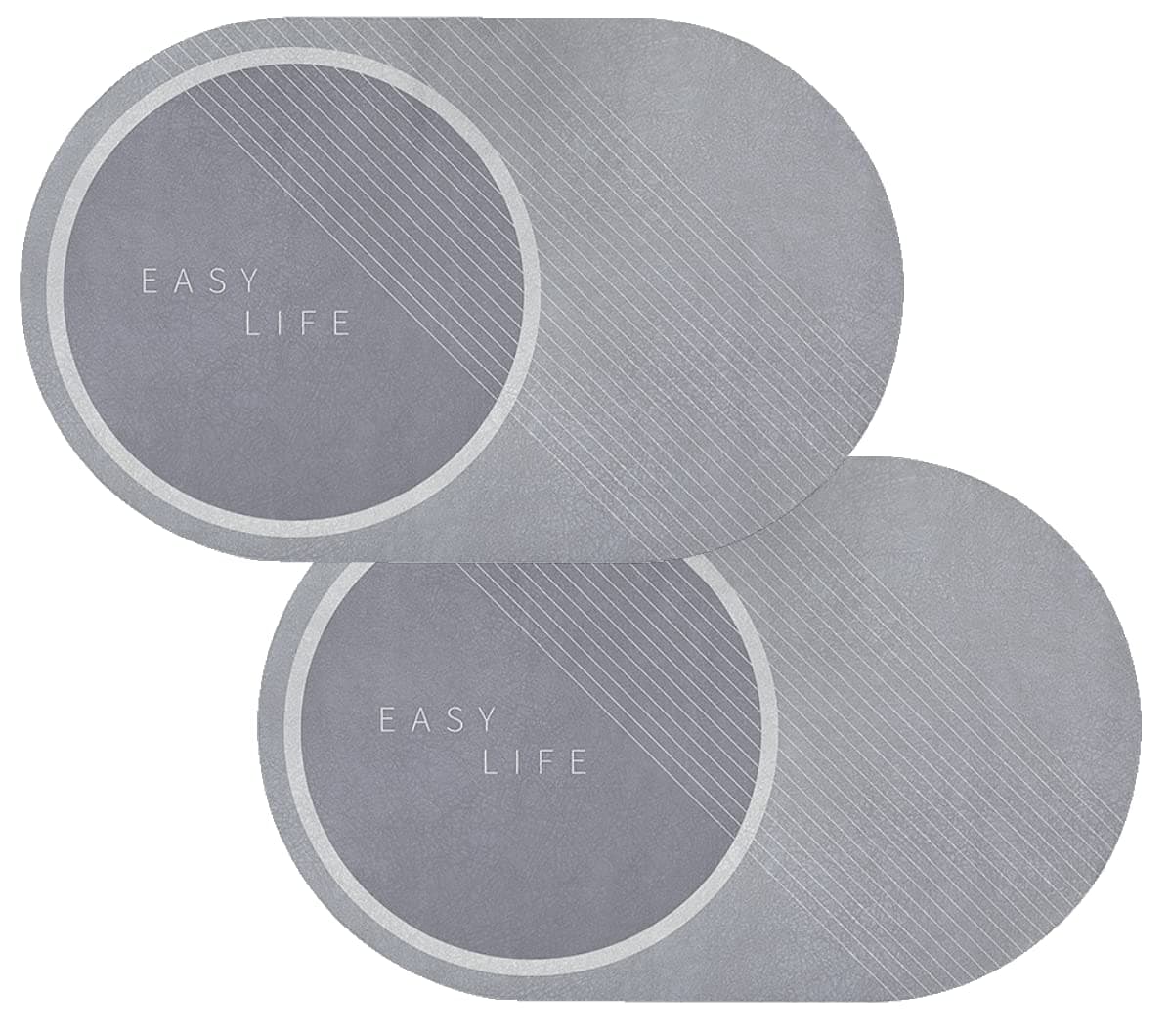 Paratoland Pack 2 Non Slip Bath Mat for Bathroom - 50 x 80 cm Anti Slip Bathroom Mat for Home - Ultra Water Absorbent Bathroom Rug - Machine Washable Bath Rug for Bathroom (Tech Grey, Pack 2)