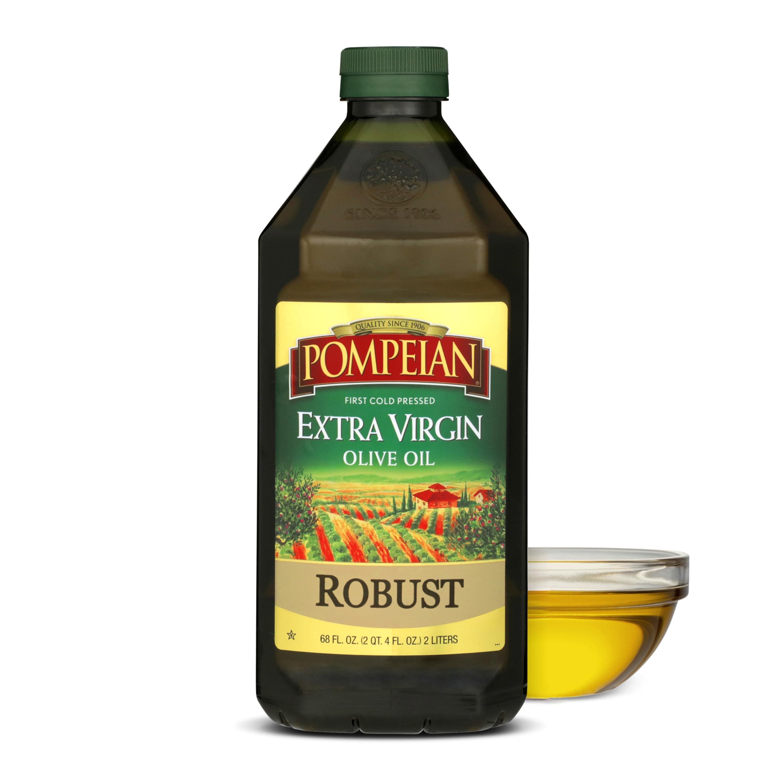 Robust Extra Virgin Olive Oil, Contains Polyphenols, First Cold Pressed, 68 Fl Oz