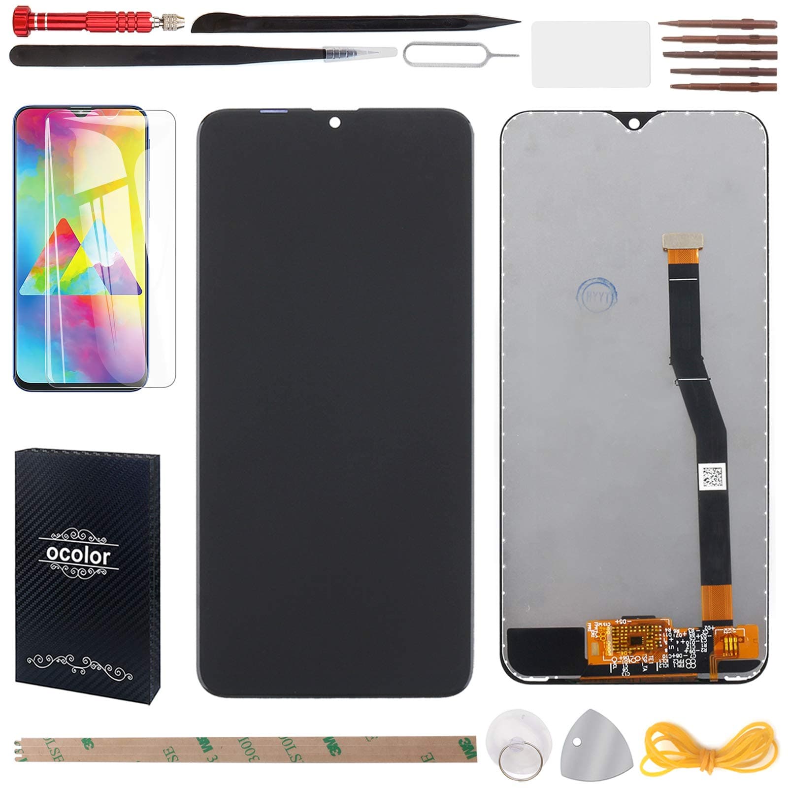 Replacement for Samsung Galaxy M20 SM-M205F 2019 6.3" LCD Display Touch Screen Digitizer Assembly with 1 Screen Protector and 1 Installation Tools(Black)