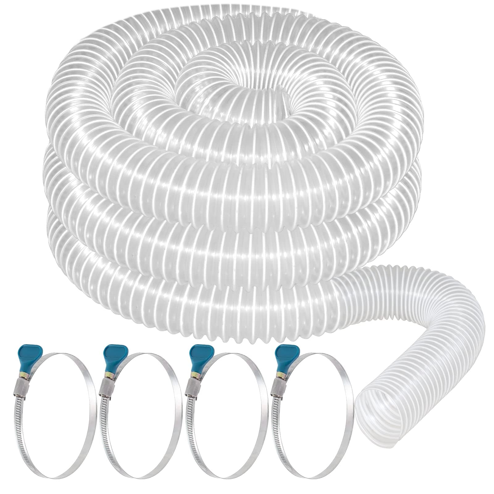 Heavy PVC Dust Collection Hose 2 1/2" x 20', Puncture Resistant PVC Dust Coll...