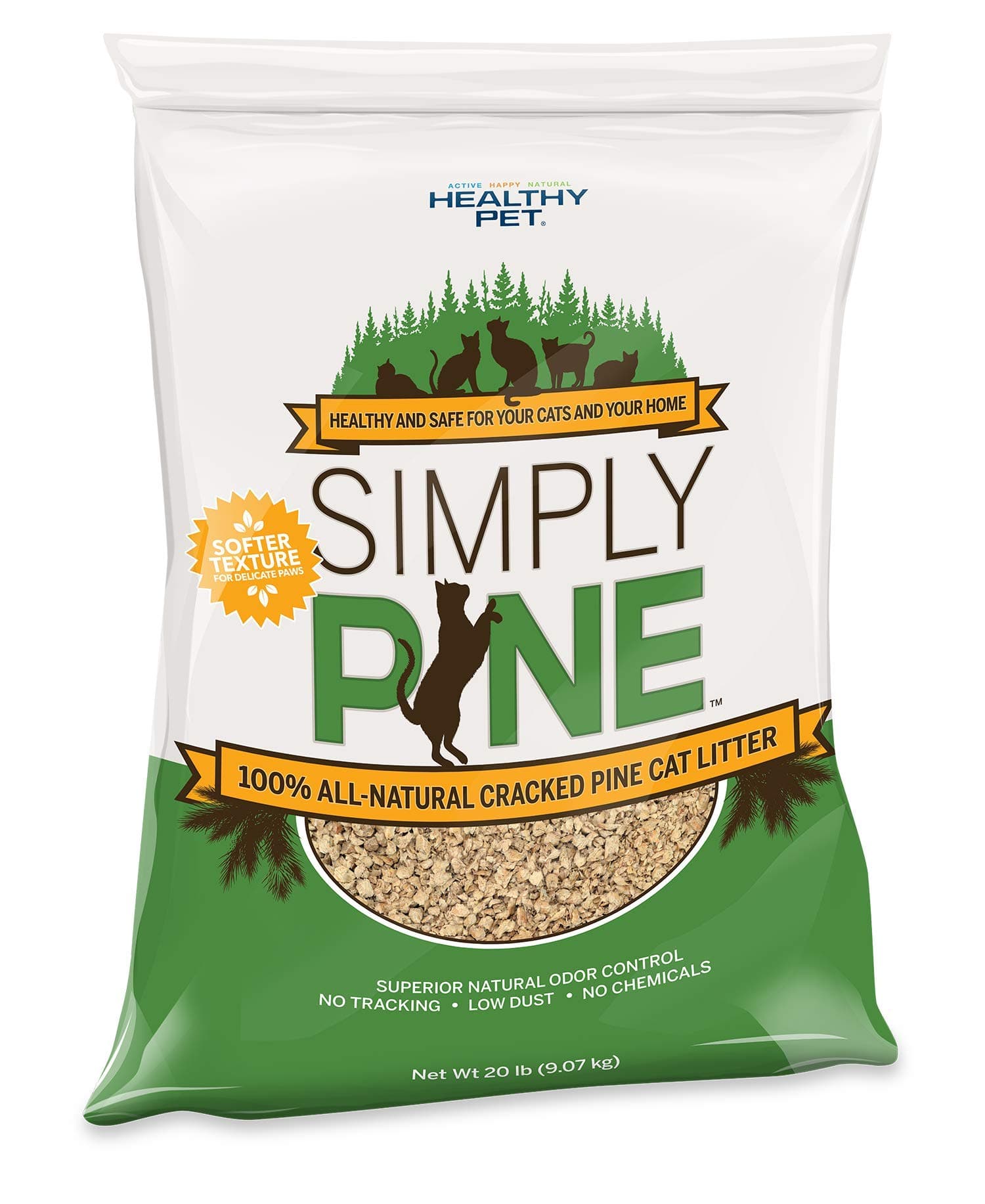 Simply Pine Cracked Pine Cat Litter - 20 lb