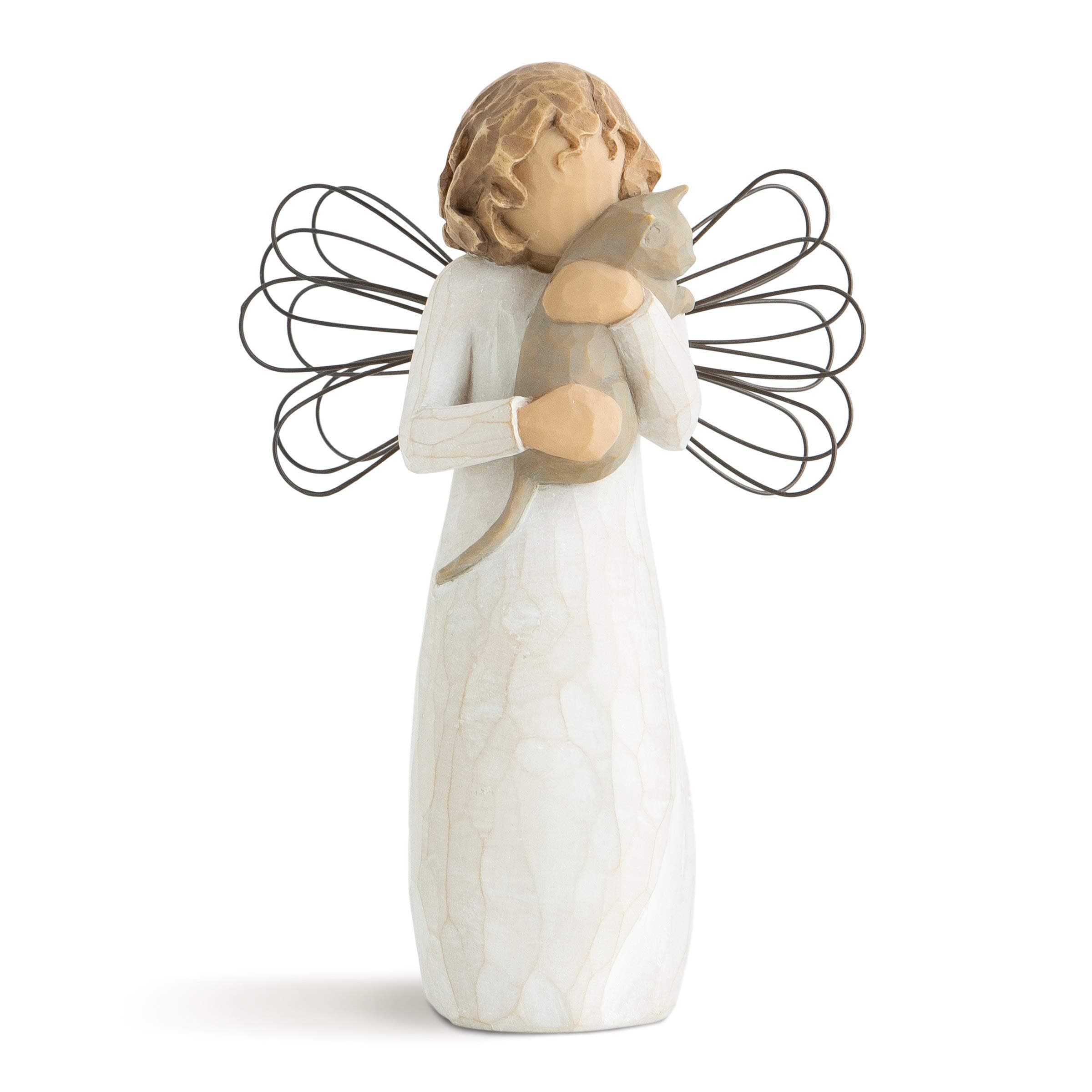 Willow Tree with affection Angel, I Love Our Friendship, Gift to Celebrate Loving Pets and Cat Lovers, Sculpted Hand-Painted Figurine