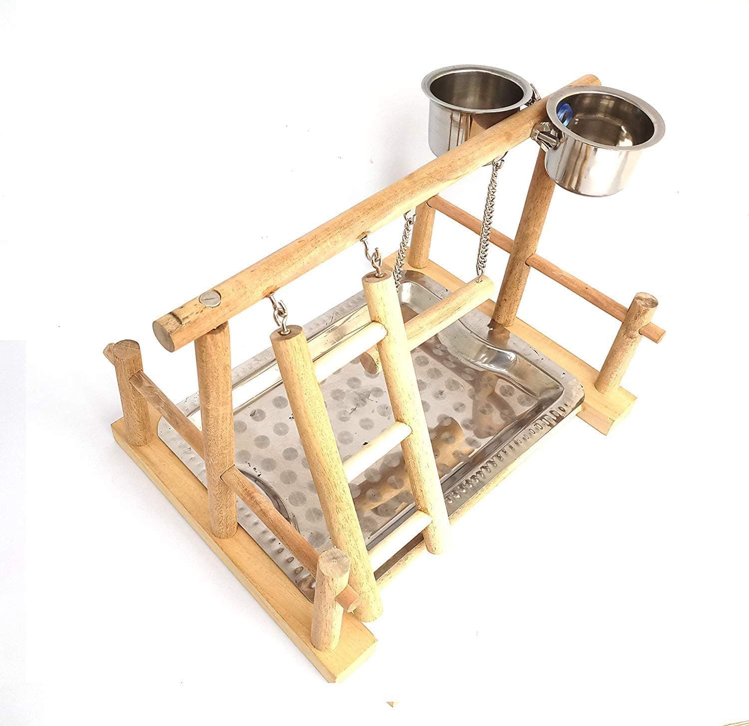 KSK 9.5 Inches Bird Activity cnter Medium Bird Playground for Cockatiels & Small Parrots Bird Training Gym Cum Exercise Stand