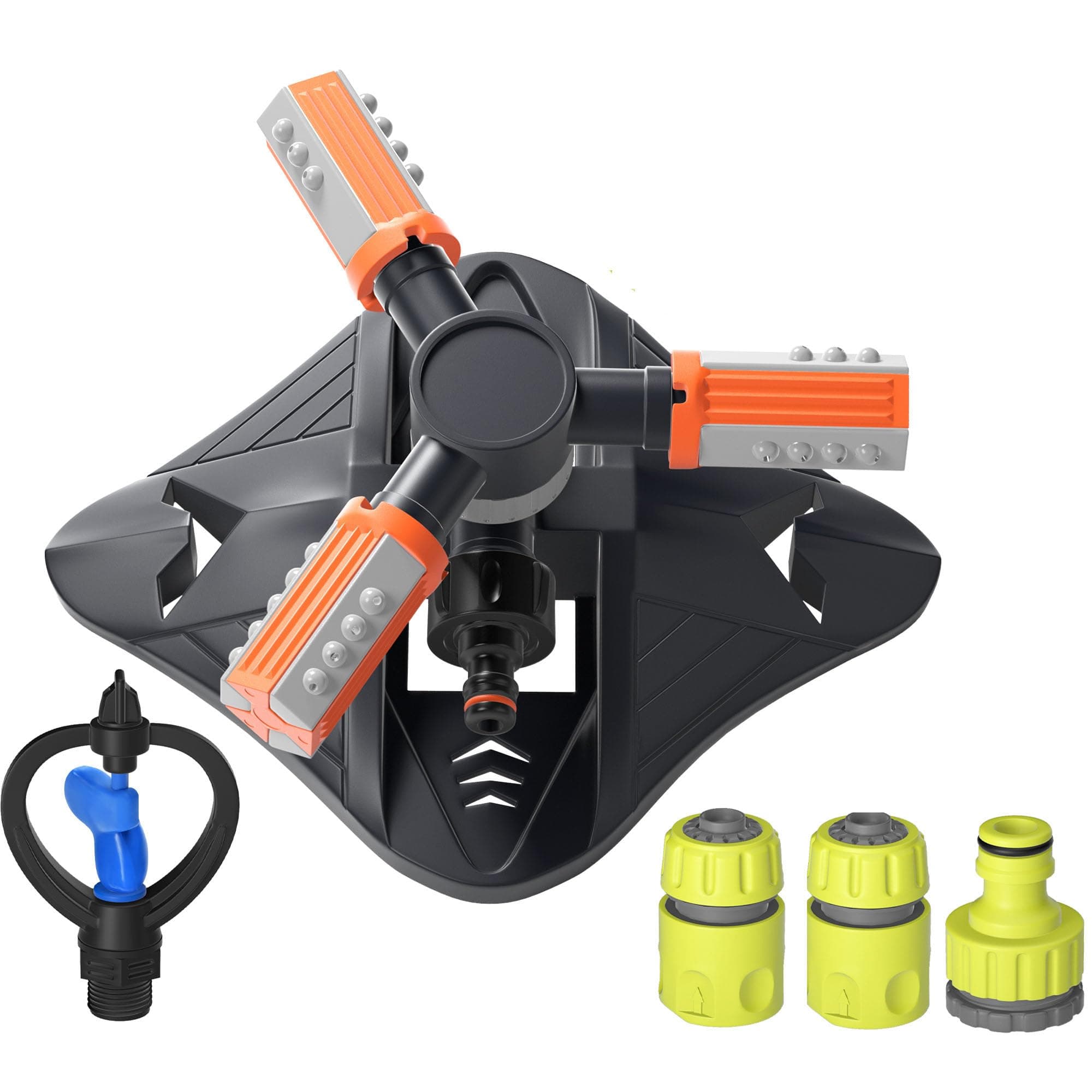 Garden Sprinkler,Automatic 360 Degree Rotating Garden Sprinkler with Quick Connectors