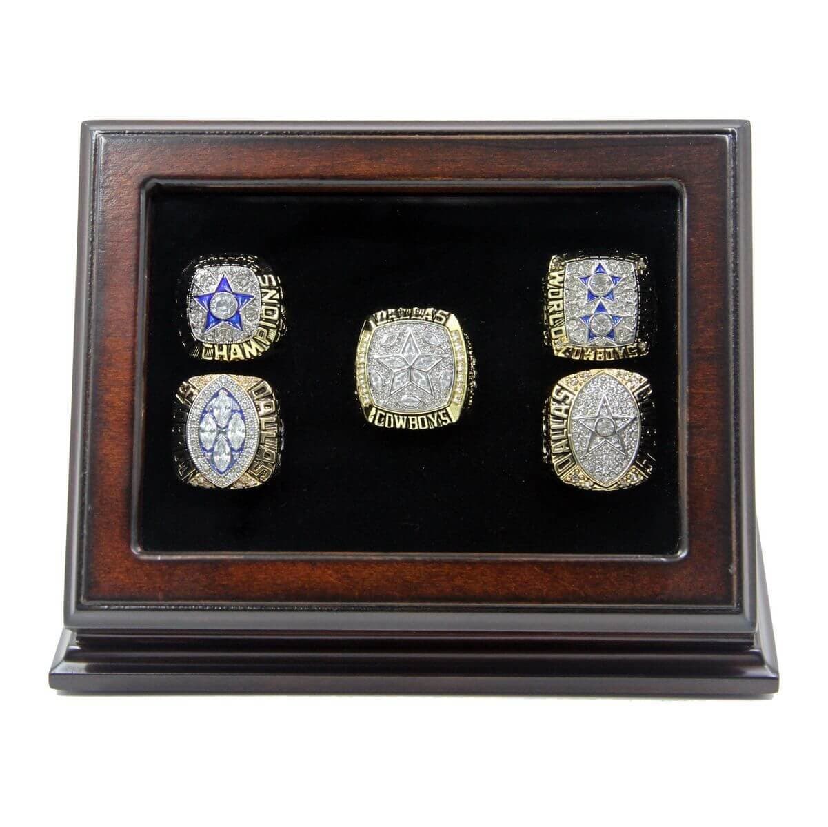 PLESIU 5 Holes Display with Window for Championship Ring