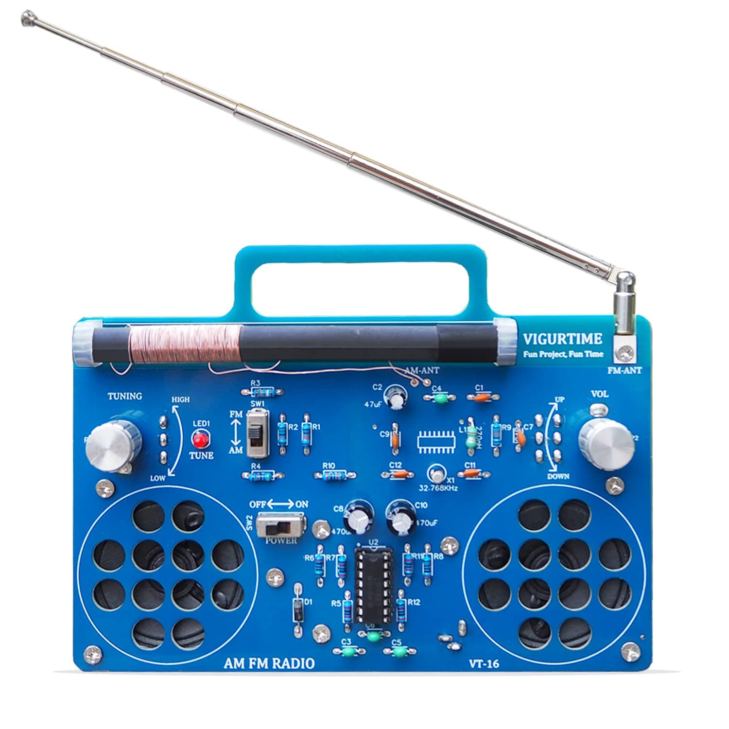 AM/FM Radio Kit | Soldering Project DIY Kit for Practicing Teaching Electronics | Stereo | Great STEM Project and Gift | Upgraded Version VT-16