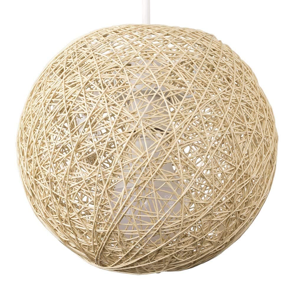 MiniSun | Small Modern Cream Lattice Globe Ceiling Pendant Light Shade | Pendant Lights, Home Décor & Improvement Essential | 20cm Shade Width