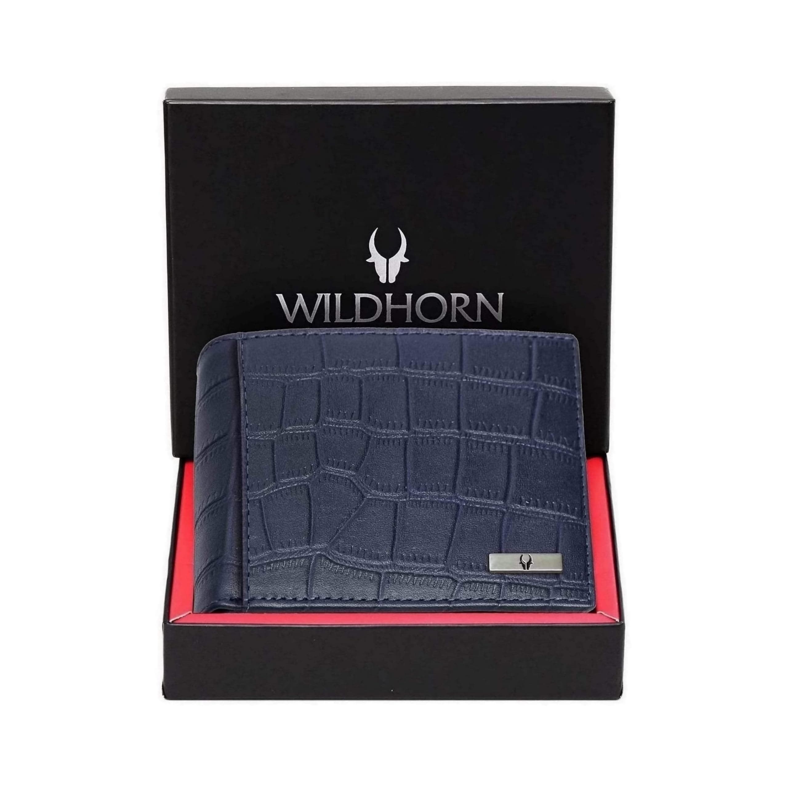 WildHorn Rfid Protected Leather Wallet For Men, Blue