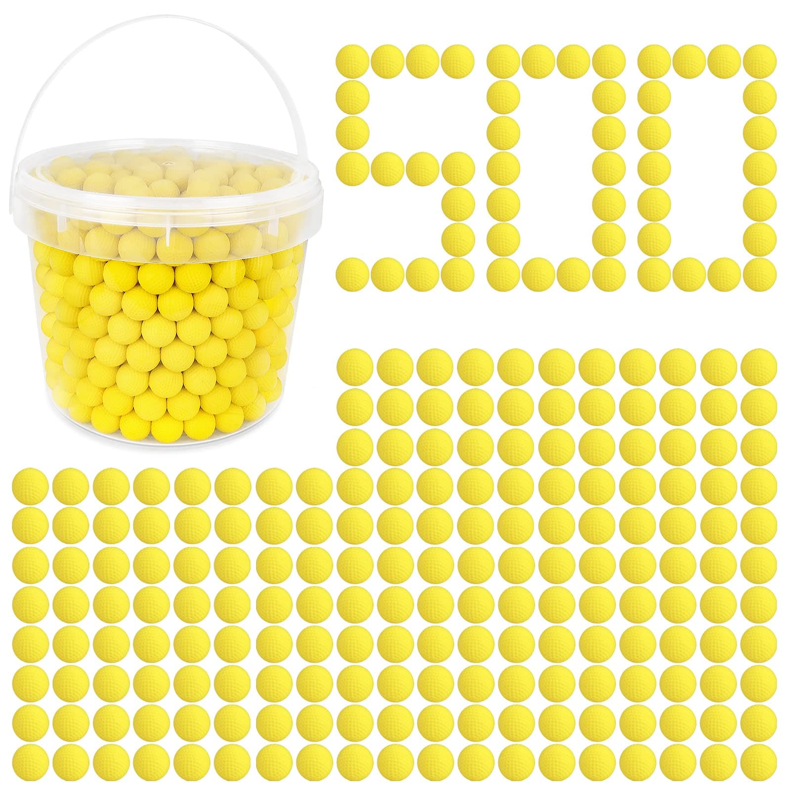 500 Rounds Refill Pack Balls Ammo Bulk Compatible with Nerf Rival Gun, TiopLior Yellow Foam Bullet Ball Replacement Refill Pack for Rival Blasters & Toy Blasters Gun(HIR, High-Impact Rounds)
